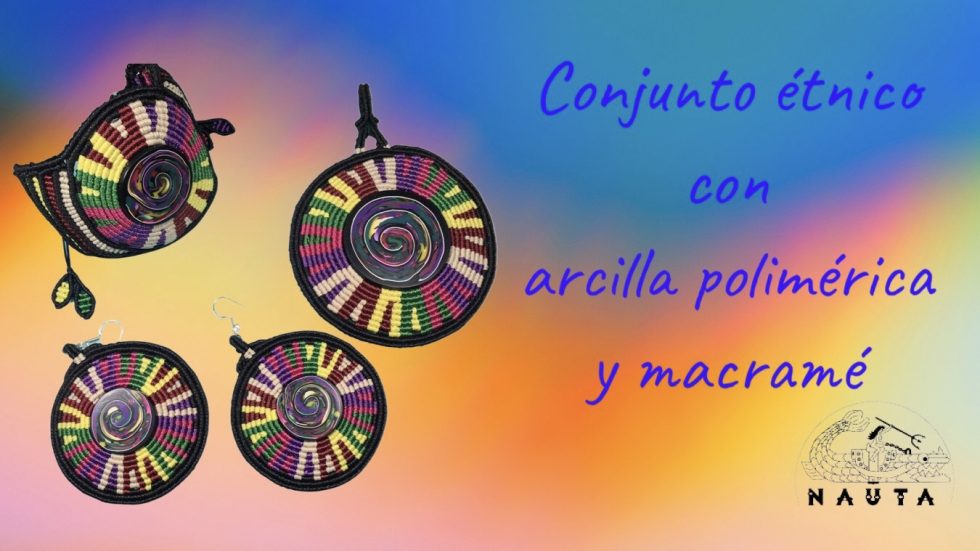Conjunto étnico con arcilla polimérica y macramé