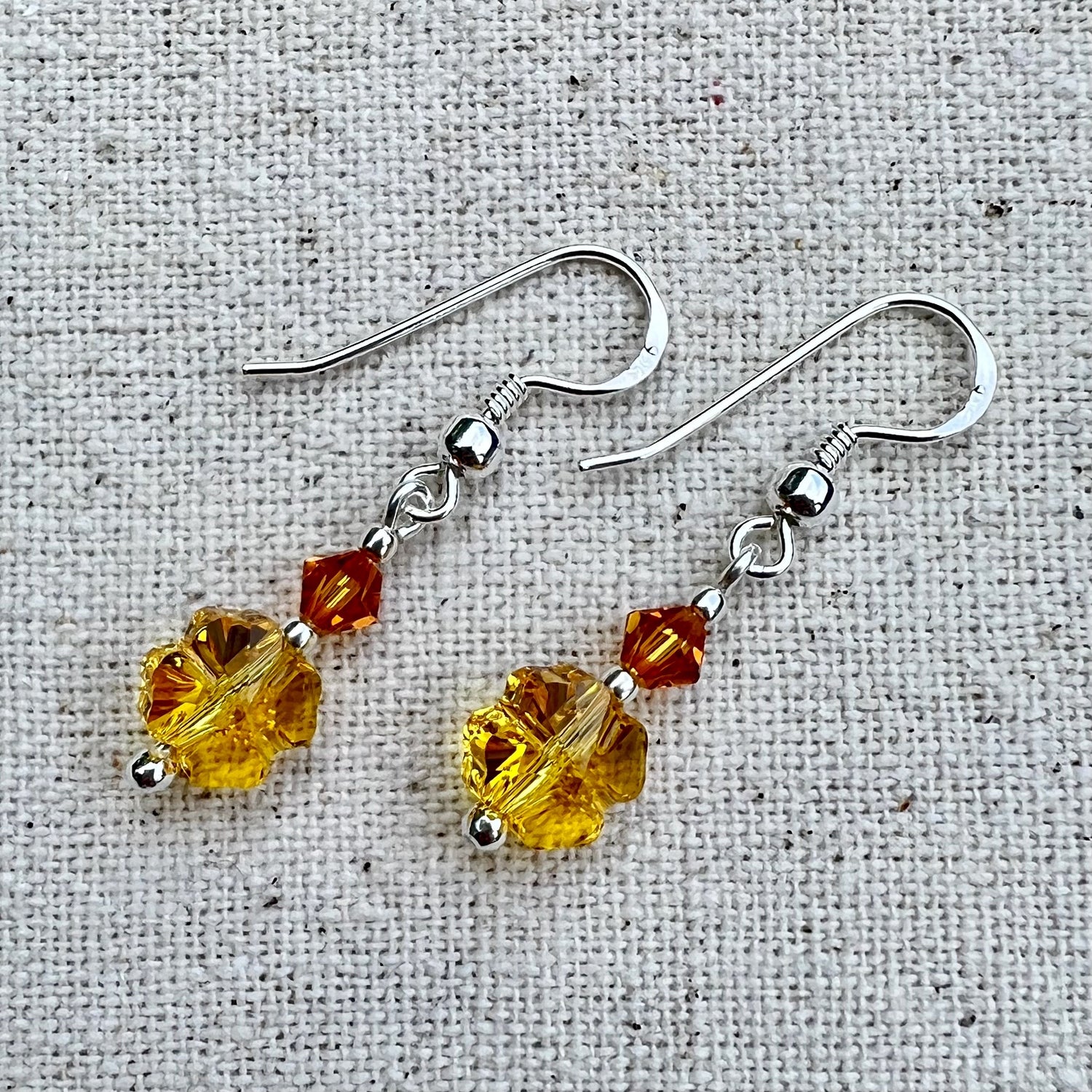 Pendientes Sunflower y plata