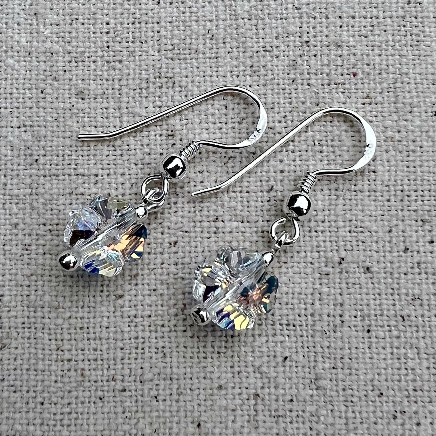 Pendientes en Crystal AB y plata