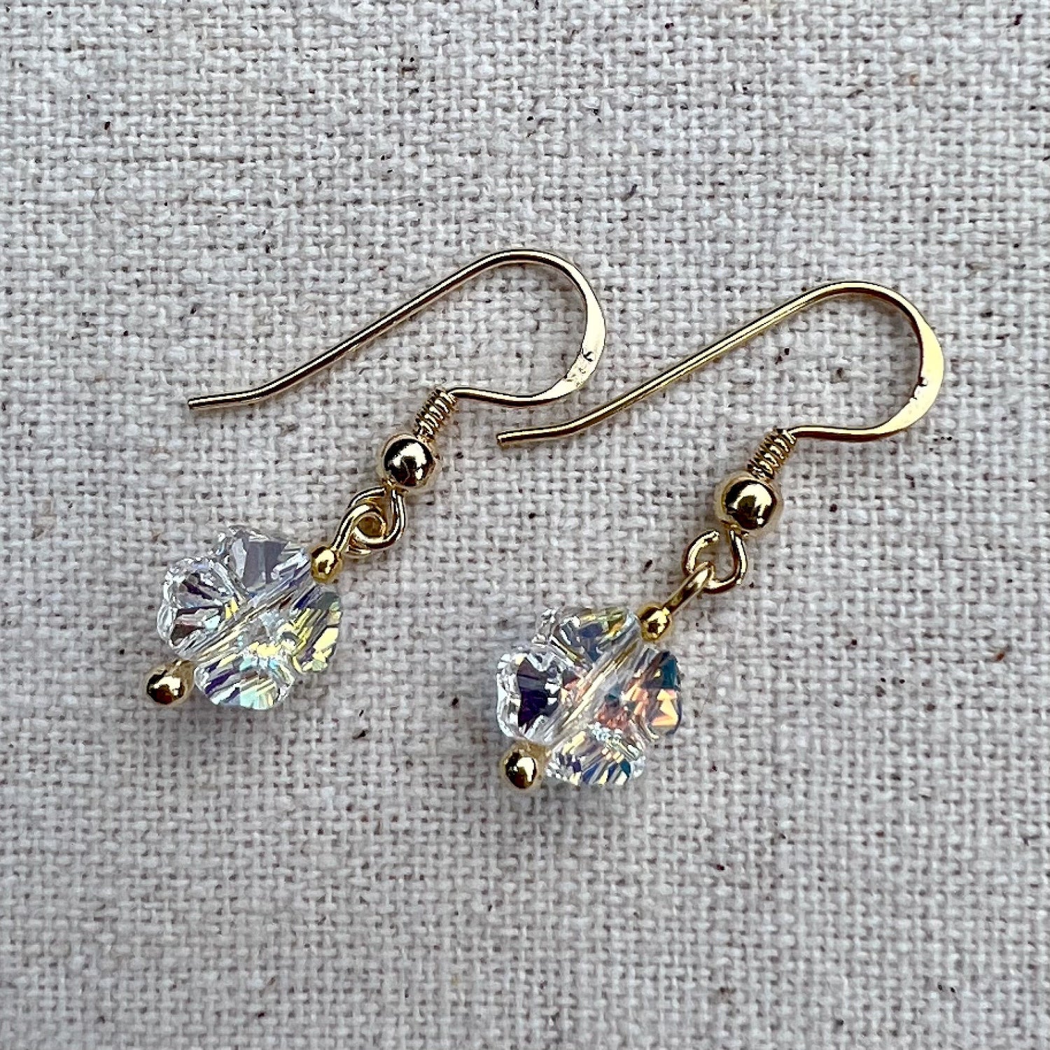 Pendientes en Crystal AB y plata chapada