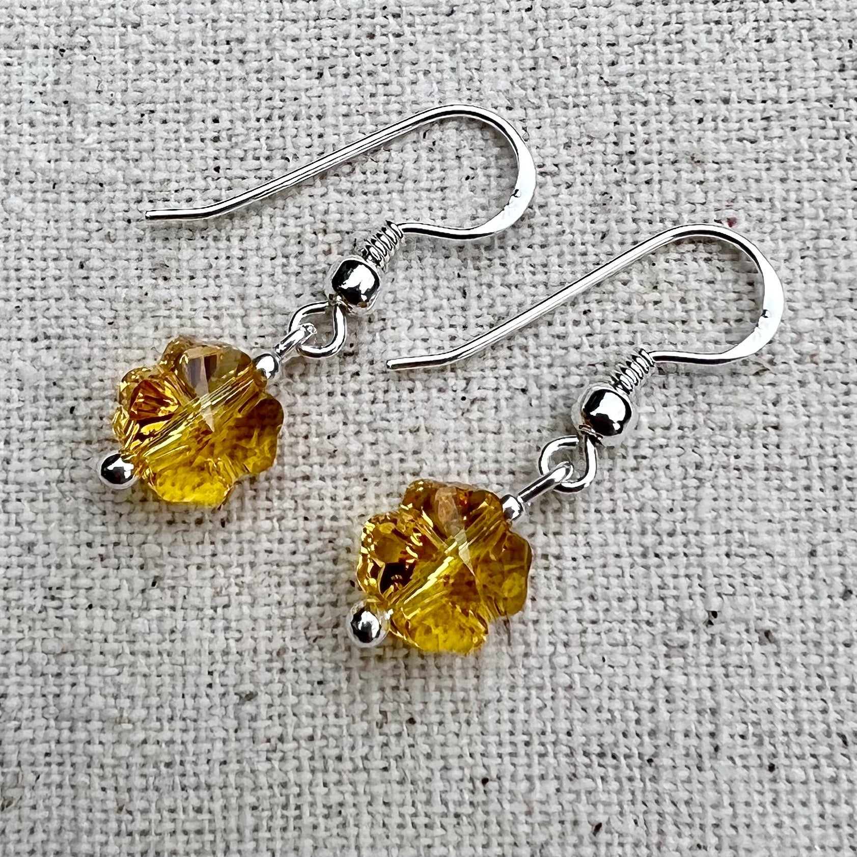 Pendientes en Sunflower y plata