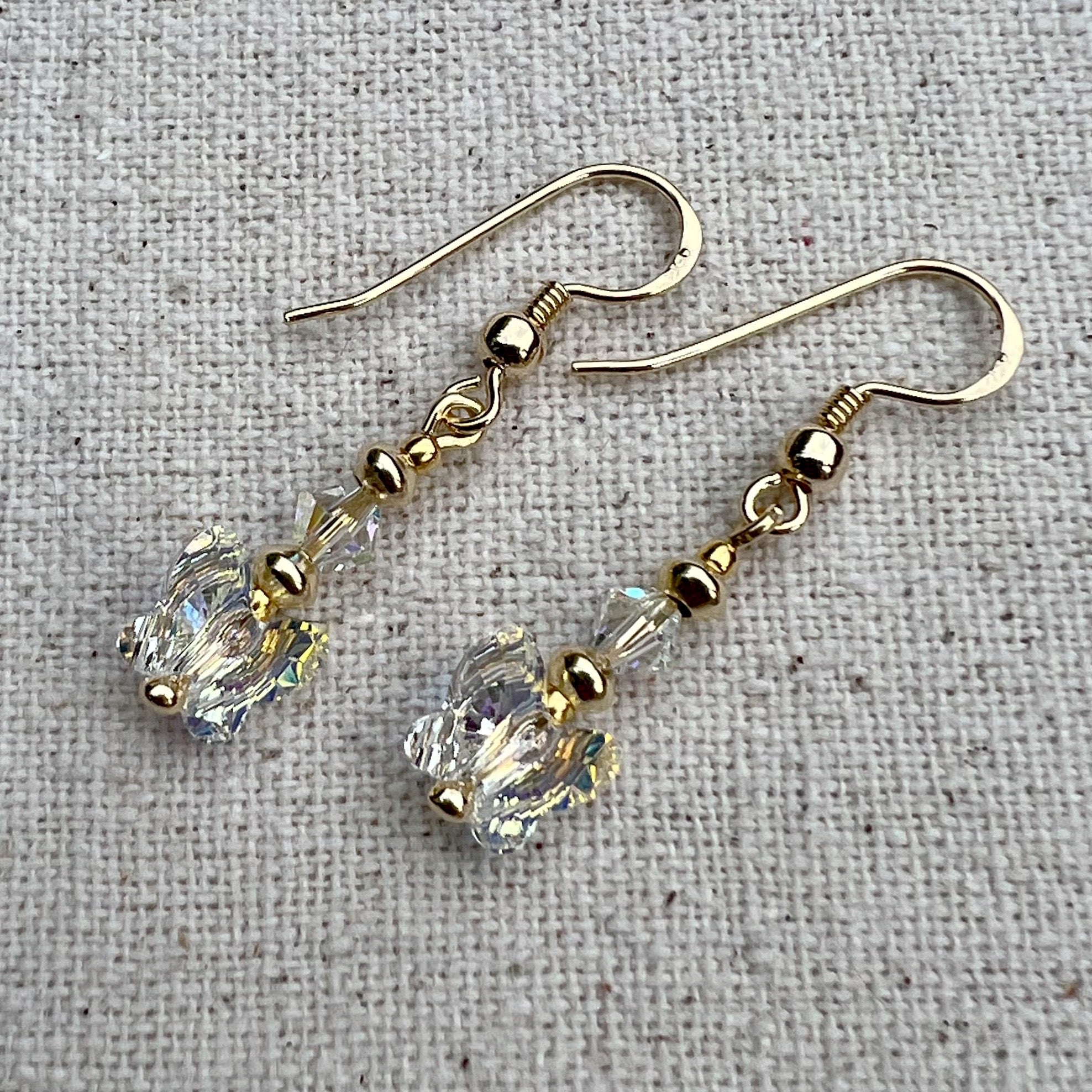 Pendientes en Crystal AB y plata