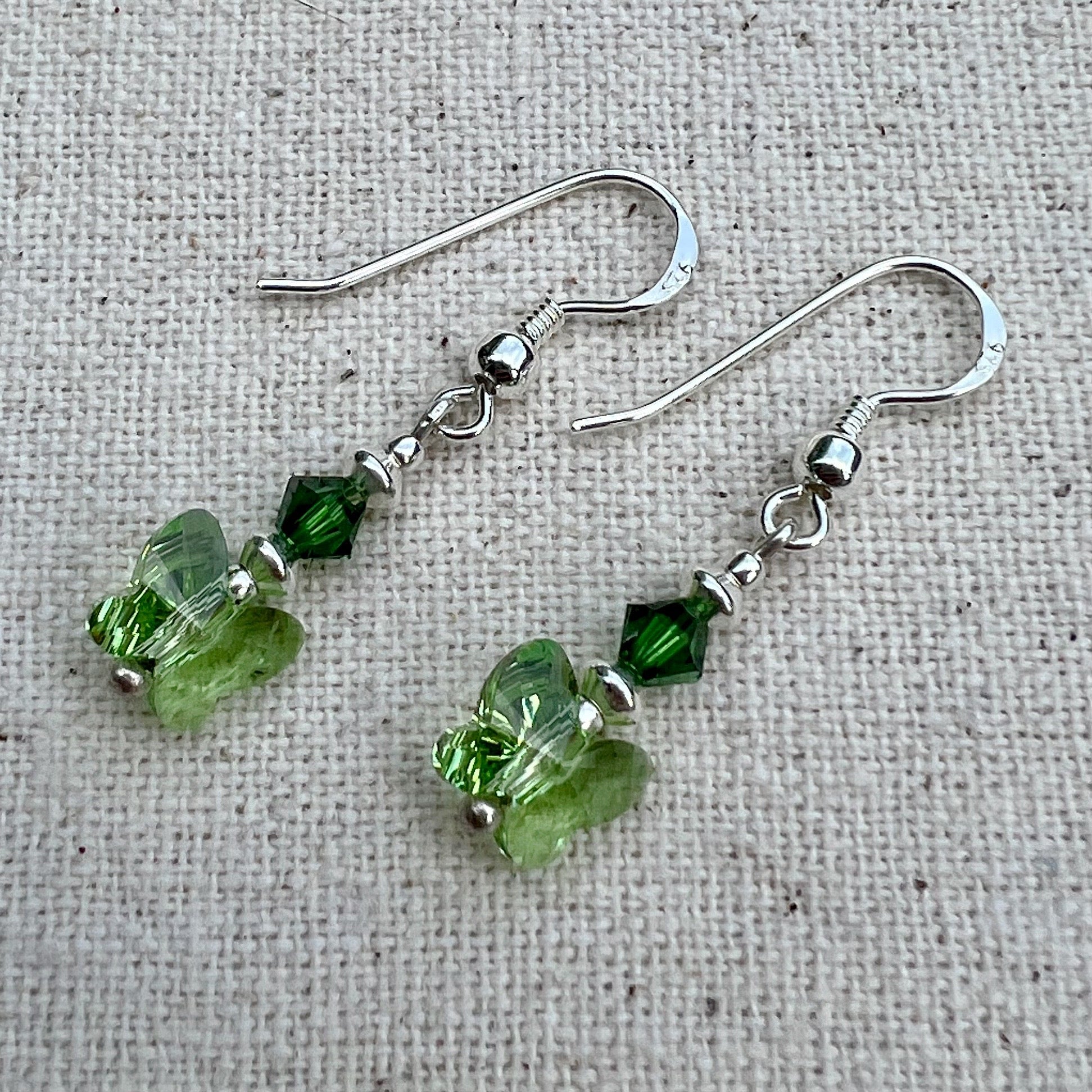 Pendientes en peridot y plata