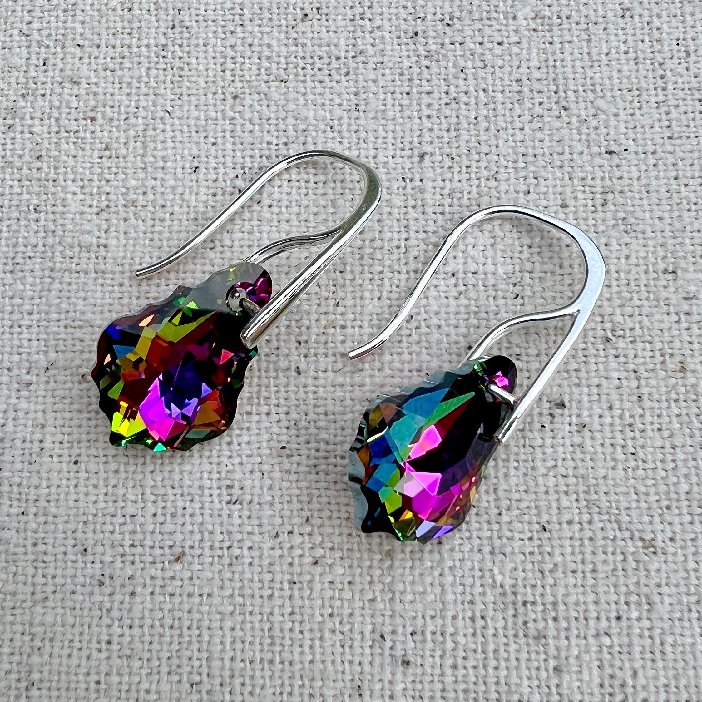 Pendientes en Crystal Vitrail Medium y plata