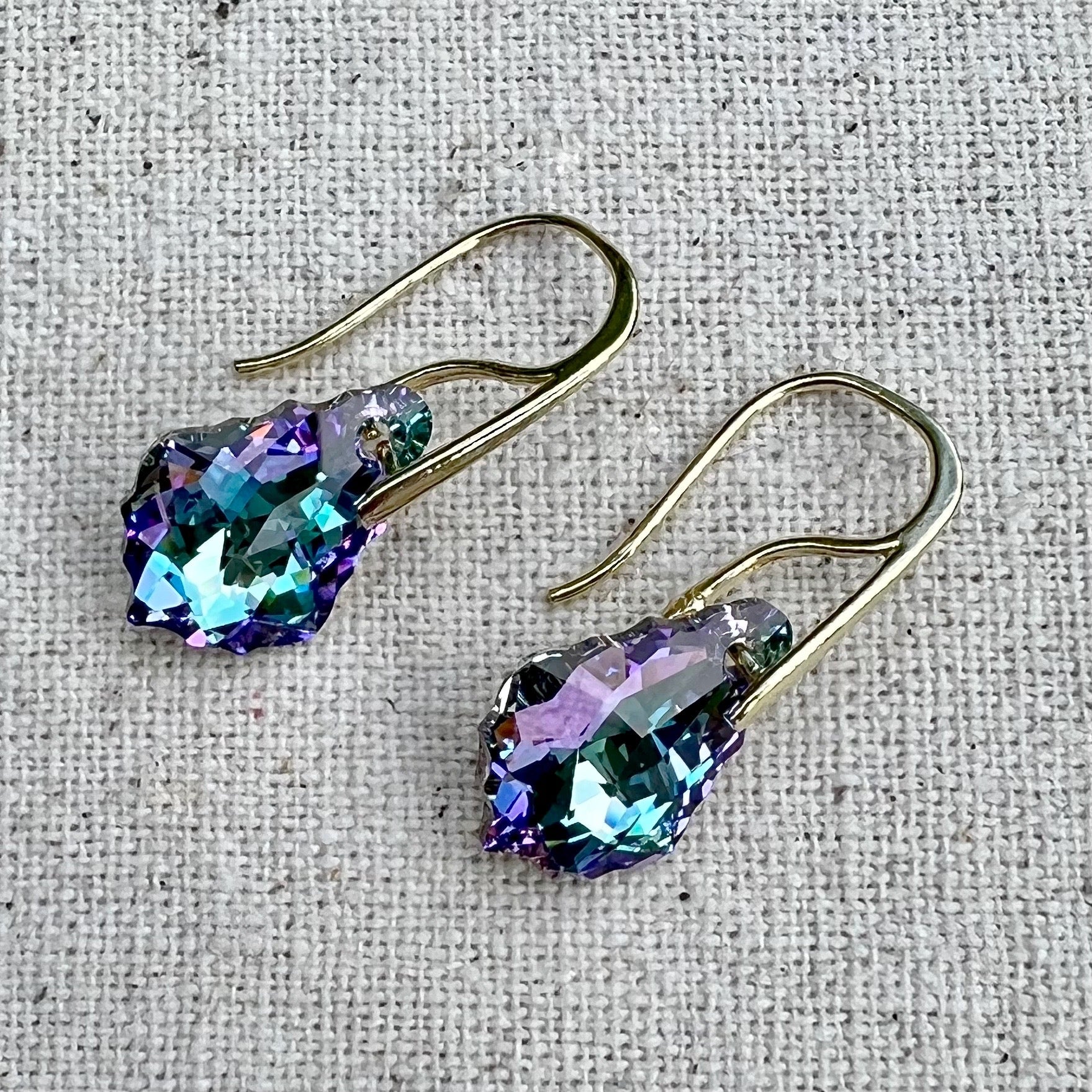 Pendientes en Crystal Vitrail Light y plata chapada
