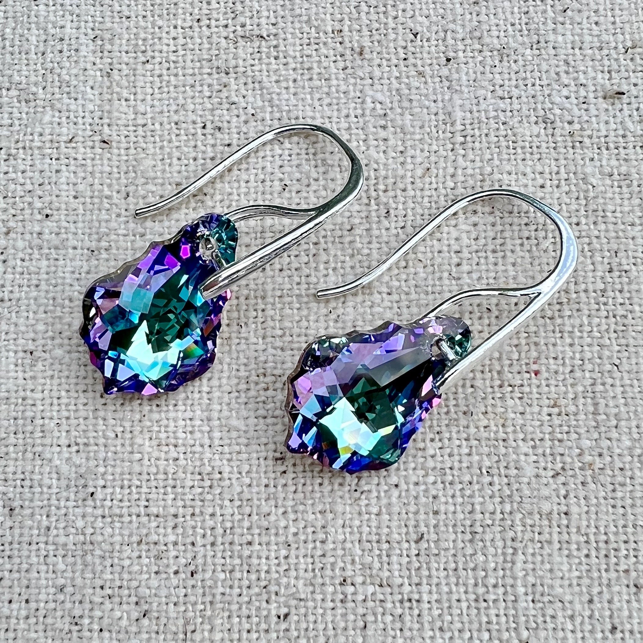 Pendientes en Crystal Vitrail Light y plata