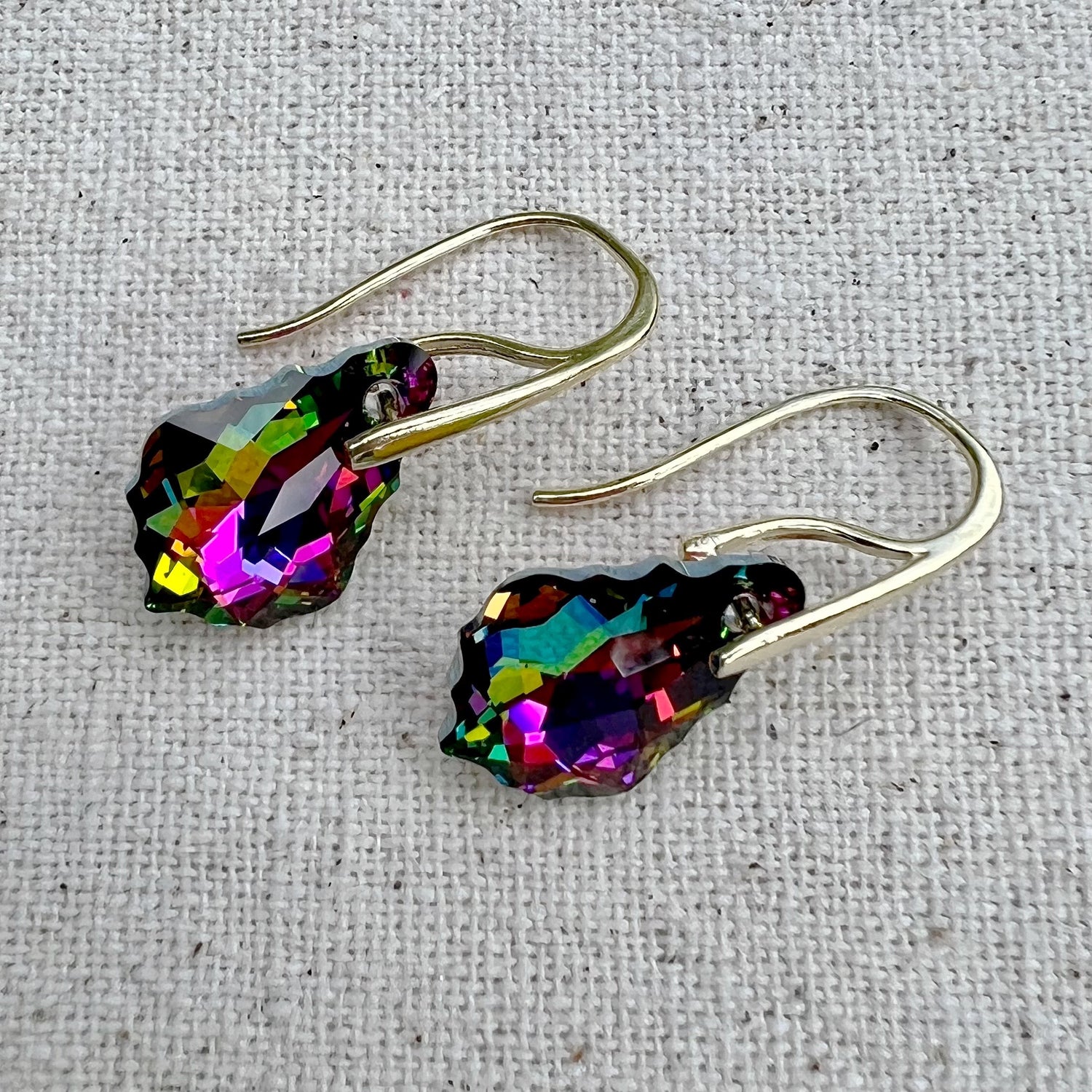 Pendientes en Crystal Vitrail Medium y plata chapada