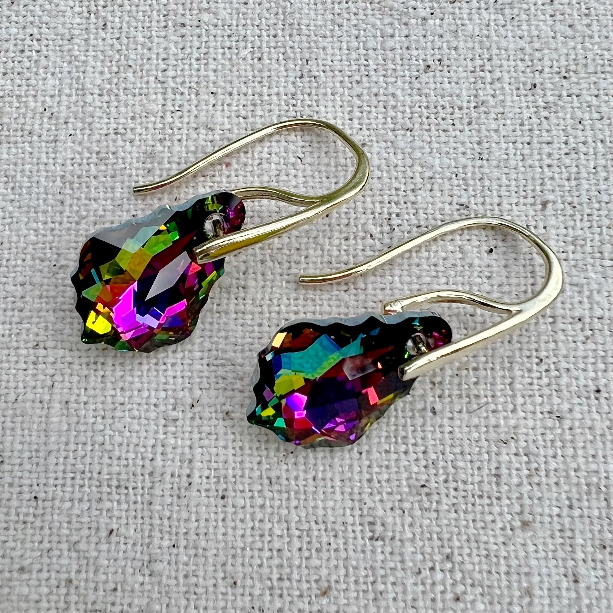 Pendientes en Crystal Vitrail Medium y plata chapada
