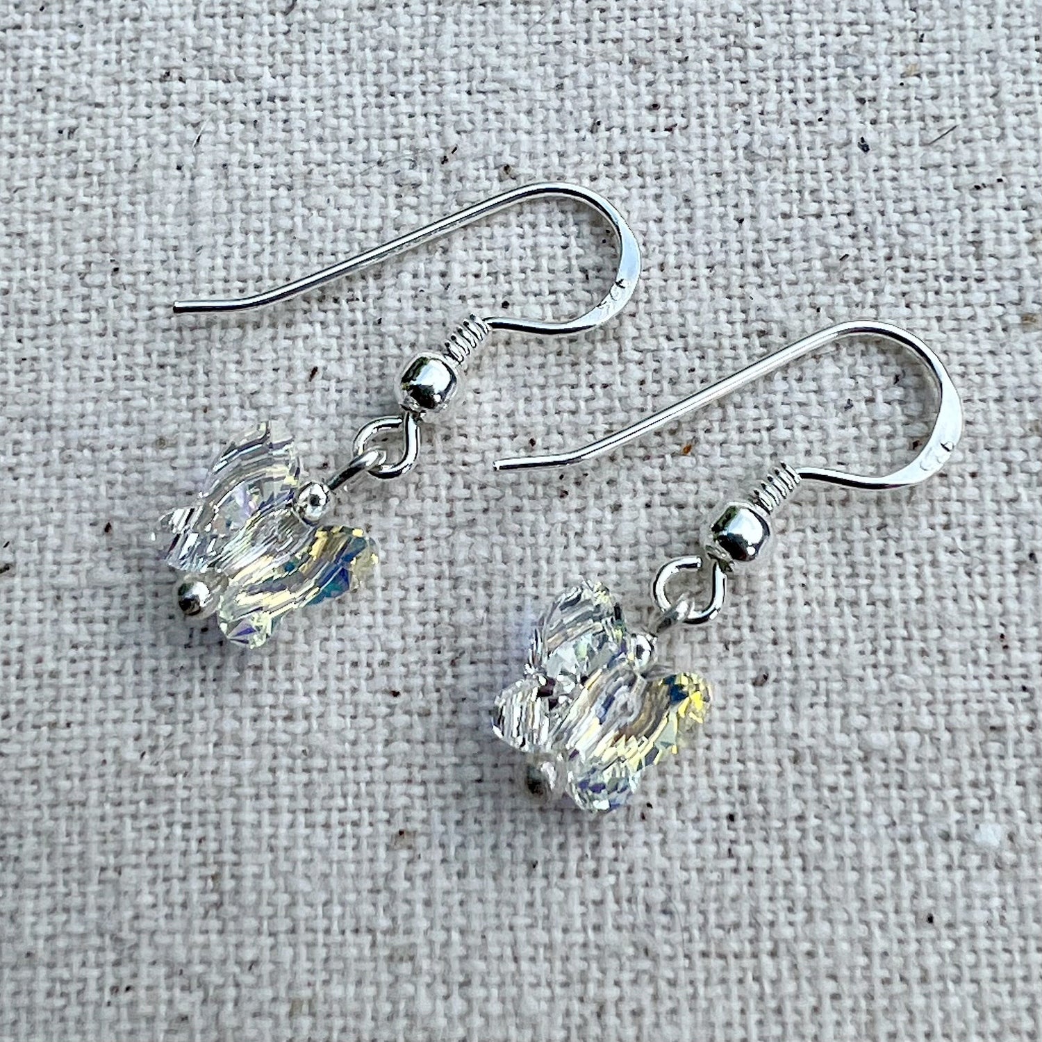 Pendientes en Crystal AB y plata