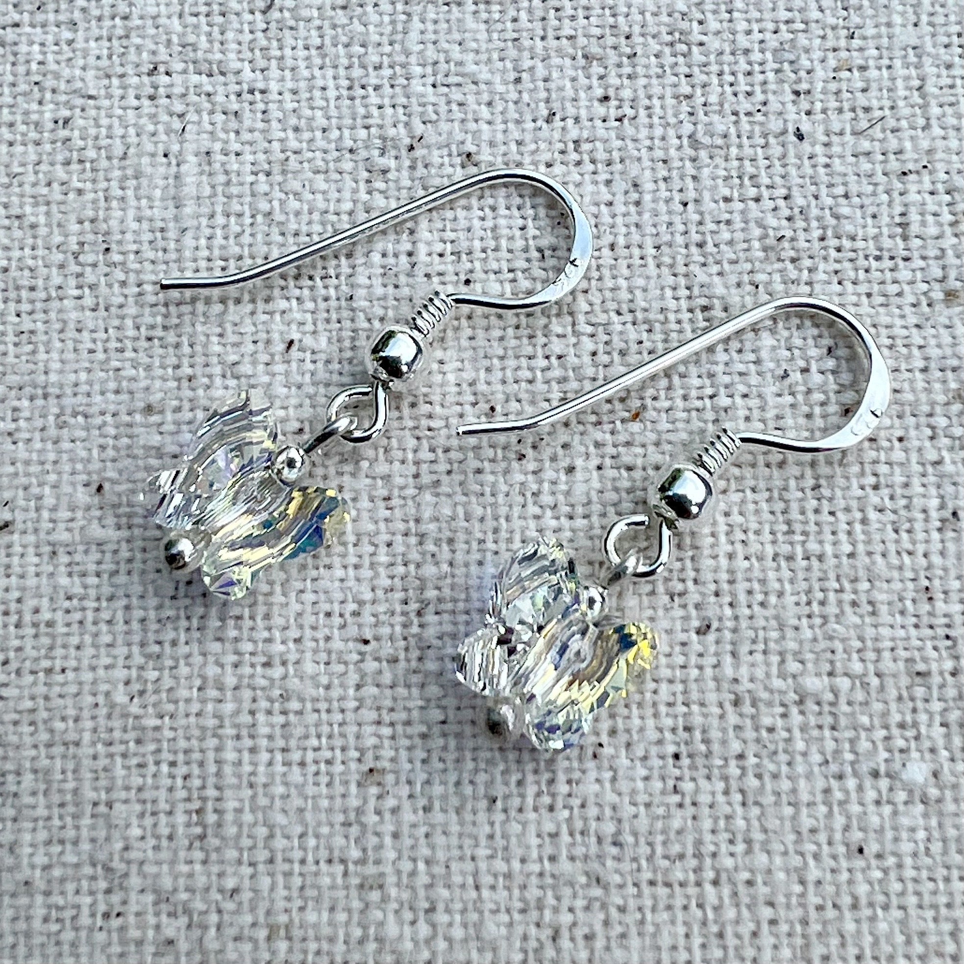 Pendientes en Crystal AB y plata