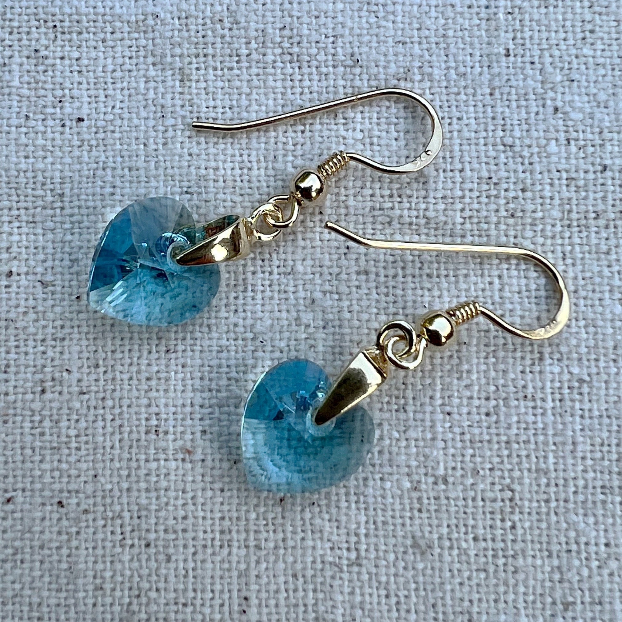 Pendientes en Aquamarine y plata chapada oro