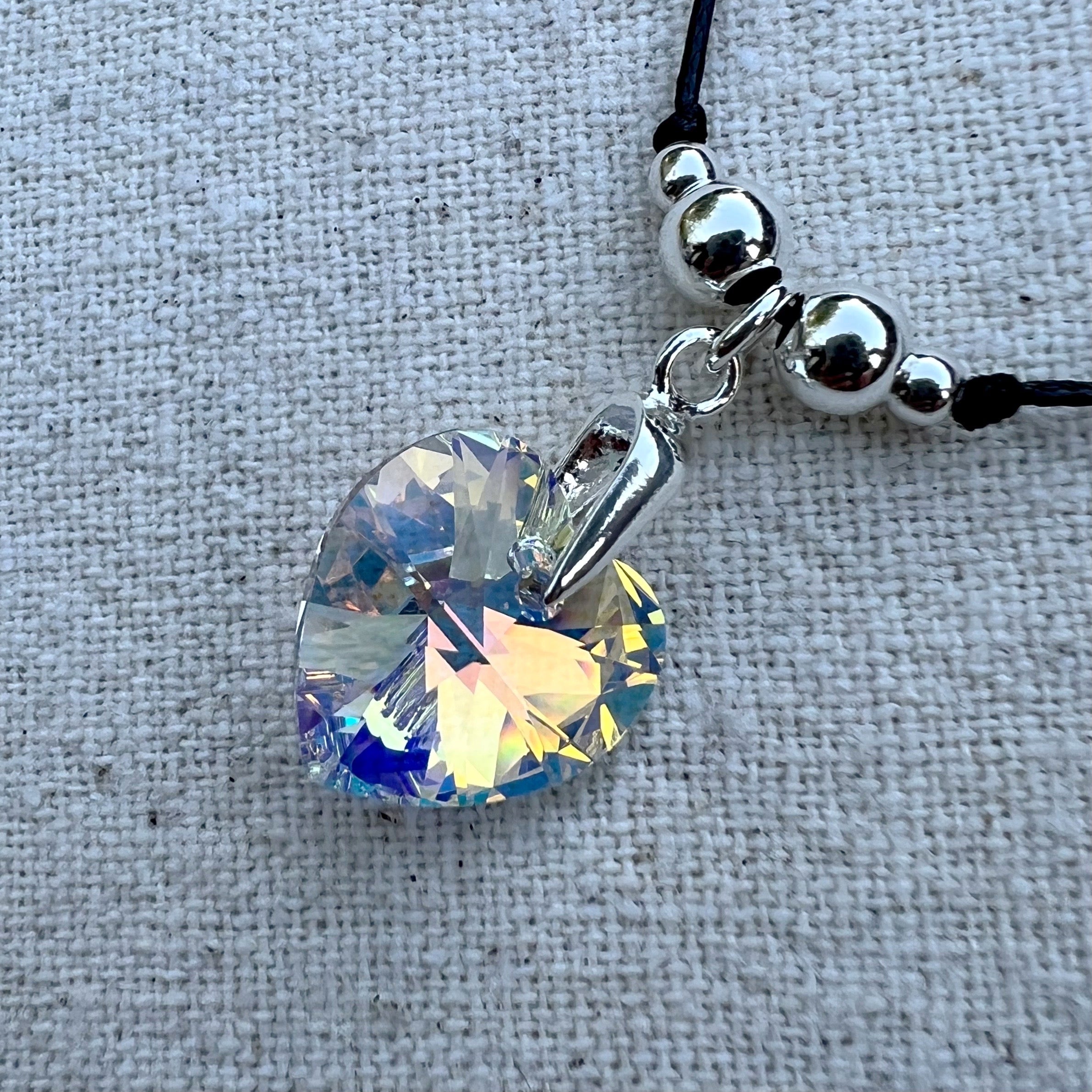 Colgante en Crystal AB y plata