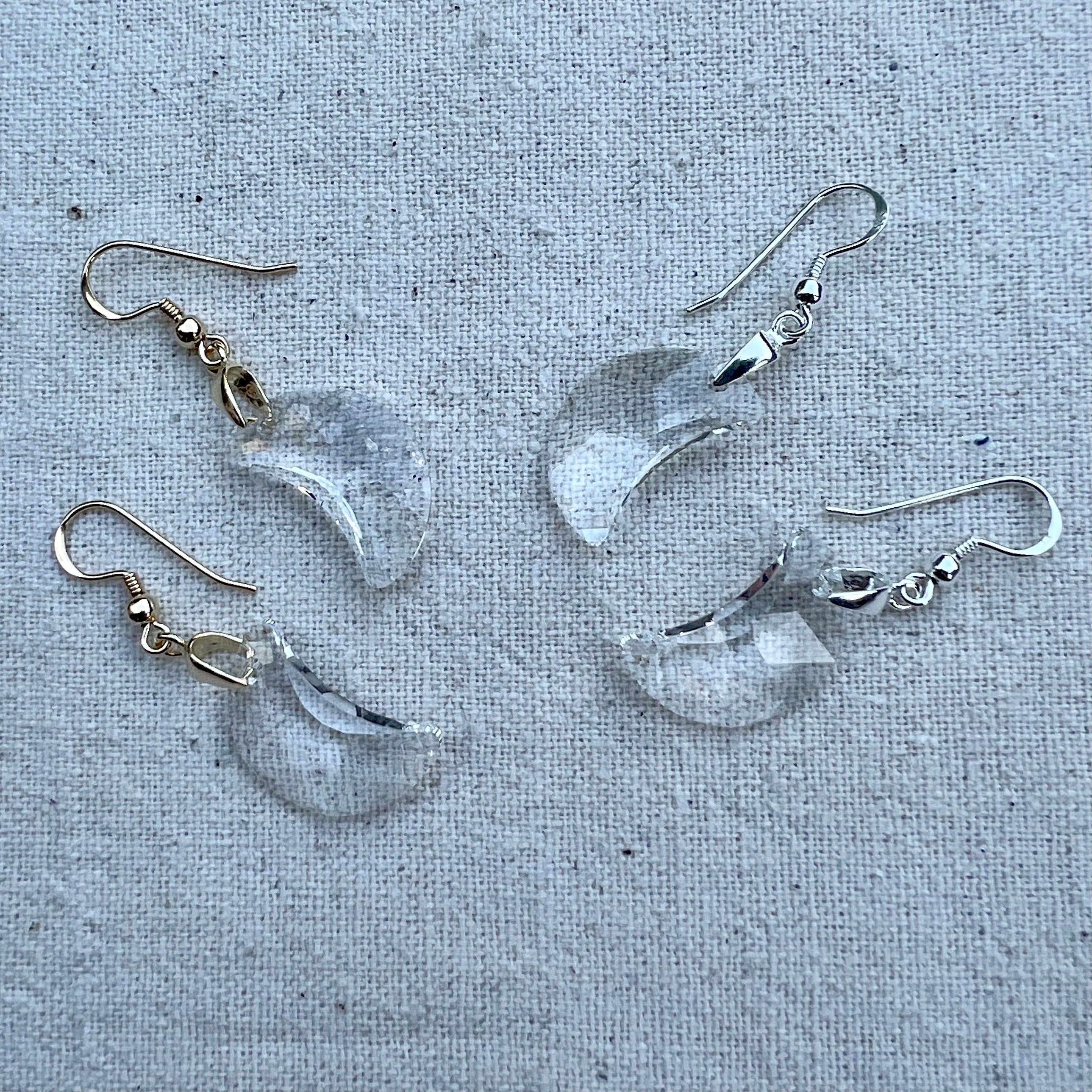 Pendientes en plata y en plata chapado oro