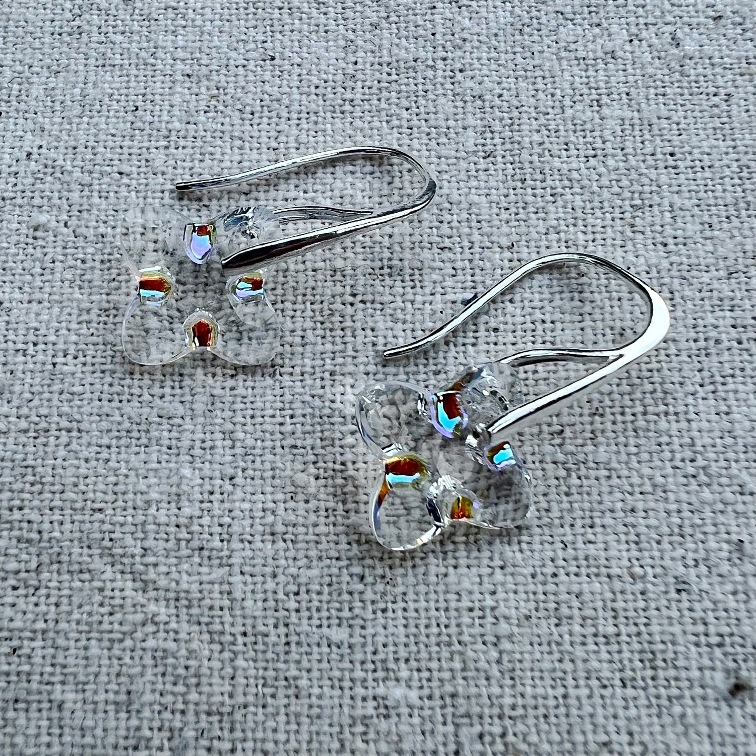 Pendientes en Crystal AB y plata