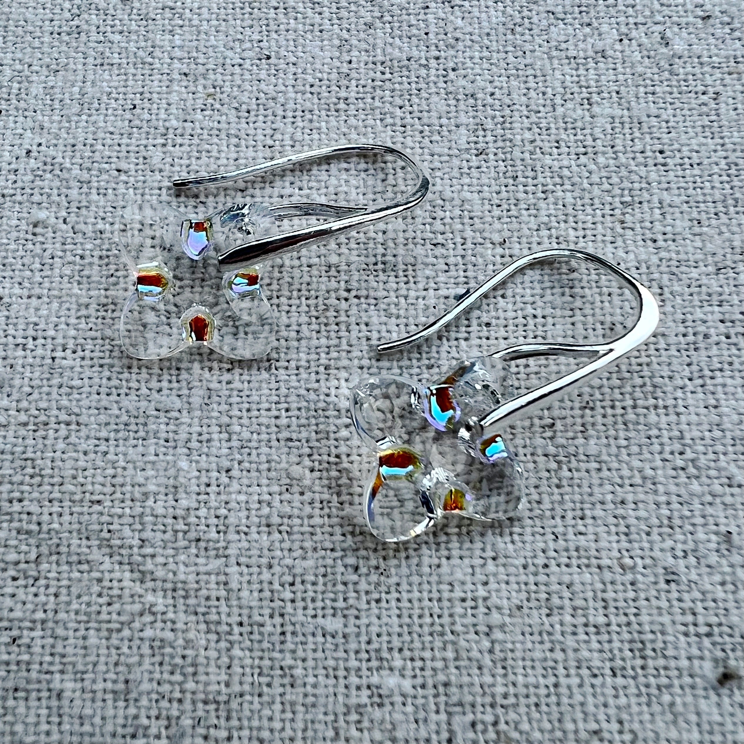 Pendientes en Crystal AB y plata