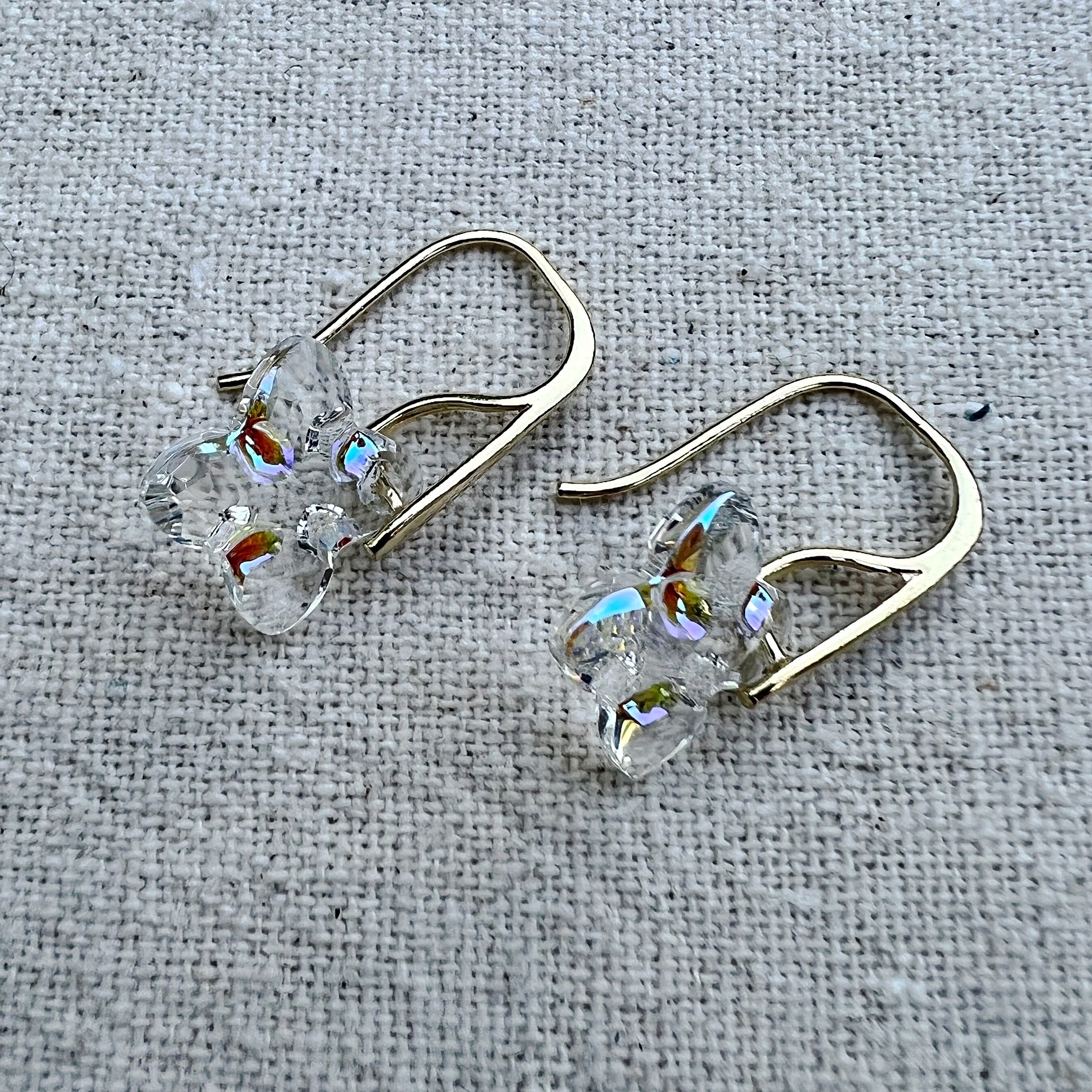Pendientes en Crystal AB y plata chapada