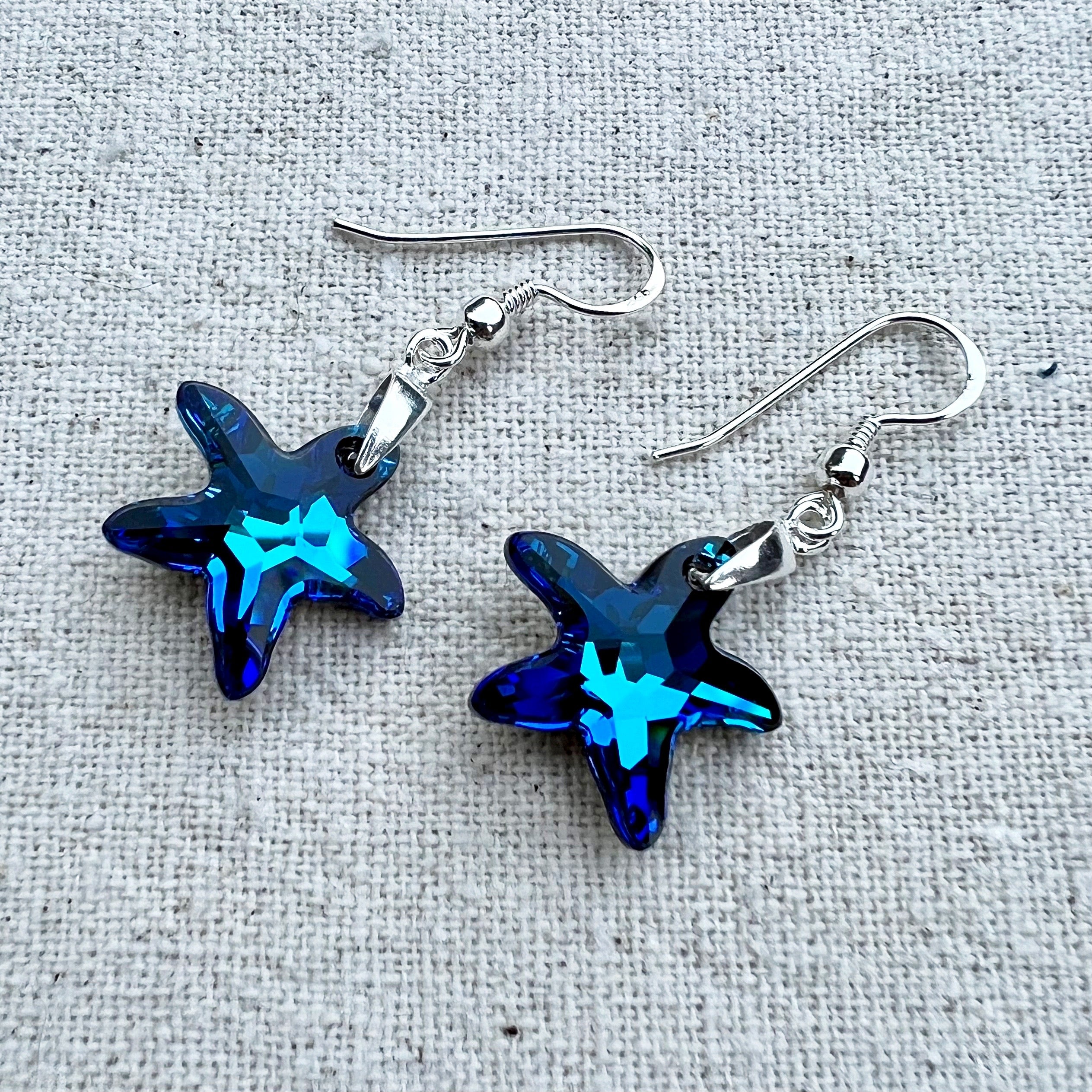 Pendientes en Crystal Bermuda Blue y plata