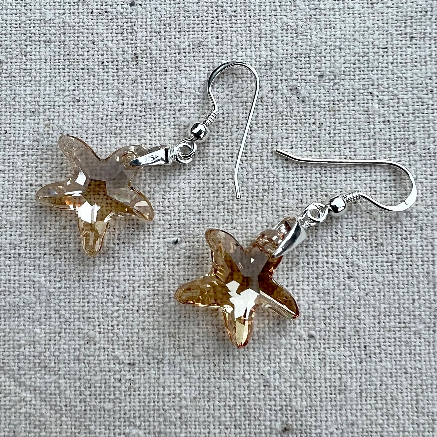 Pendientes en Crystal Golden Shadow y plata