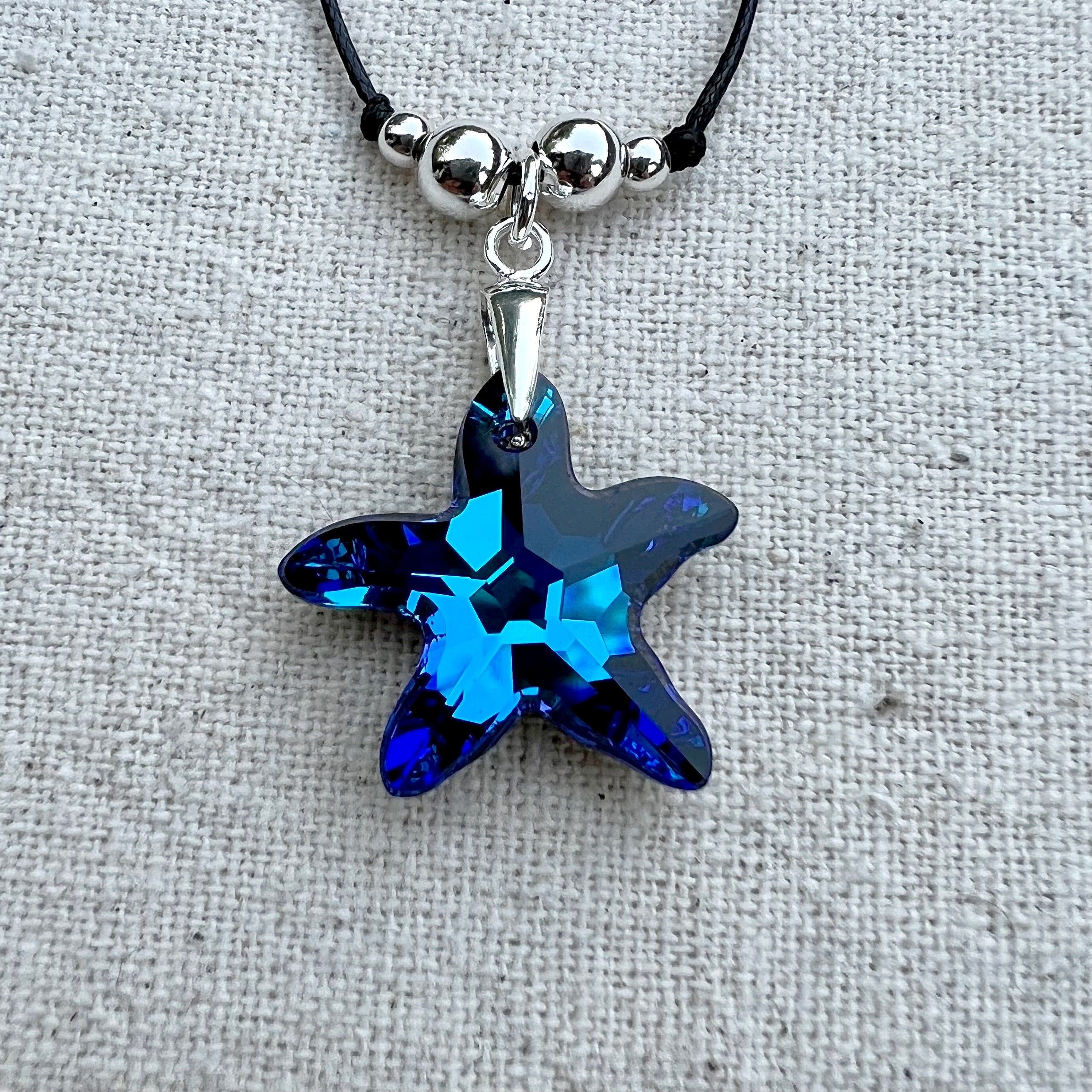 Colgante en Crystal Bermuda Blue y plata