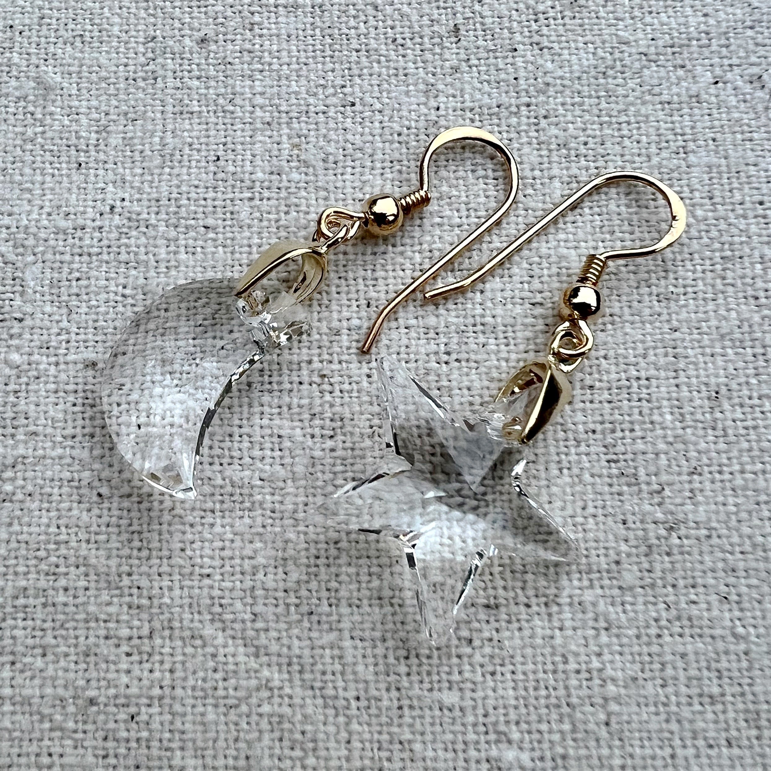 Pendientes en Crystal y plata chapada oro