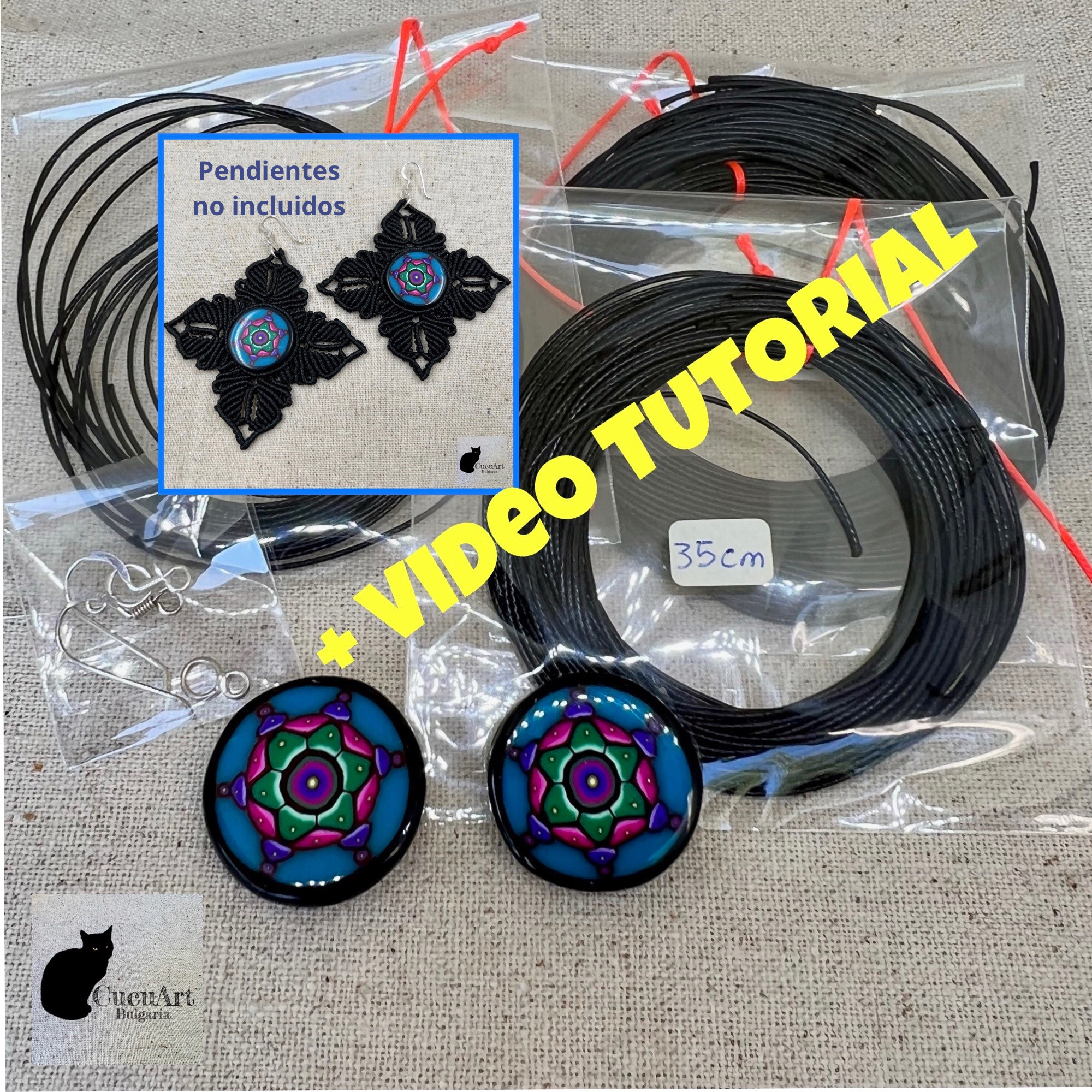 Material incluido en el kit. Pendientes no incluidos