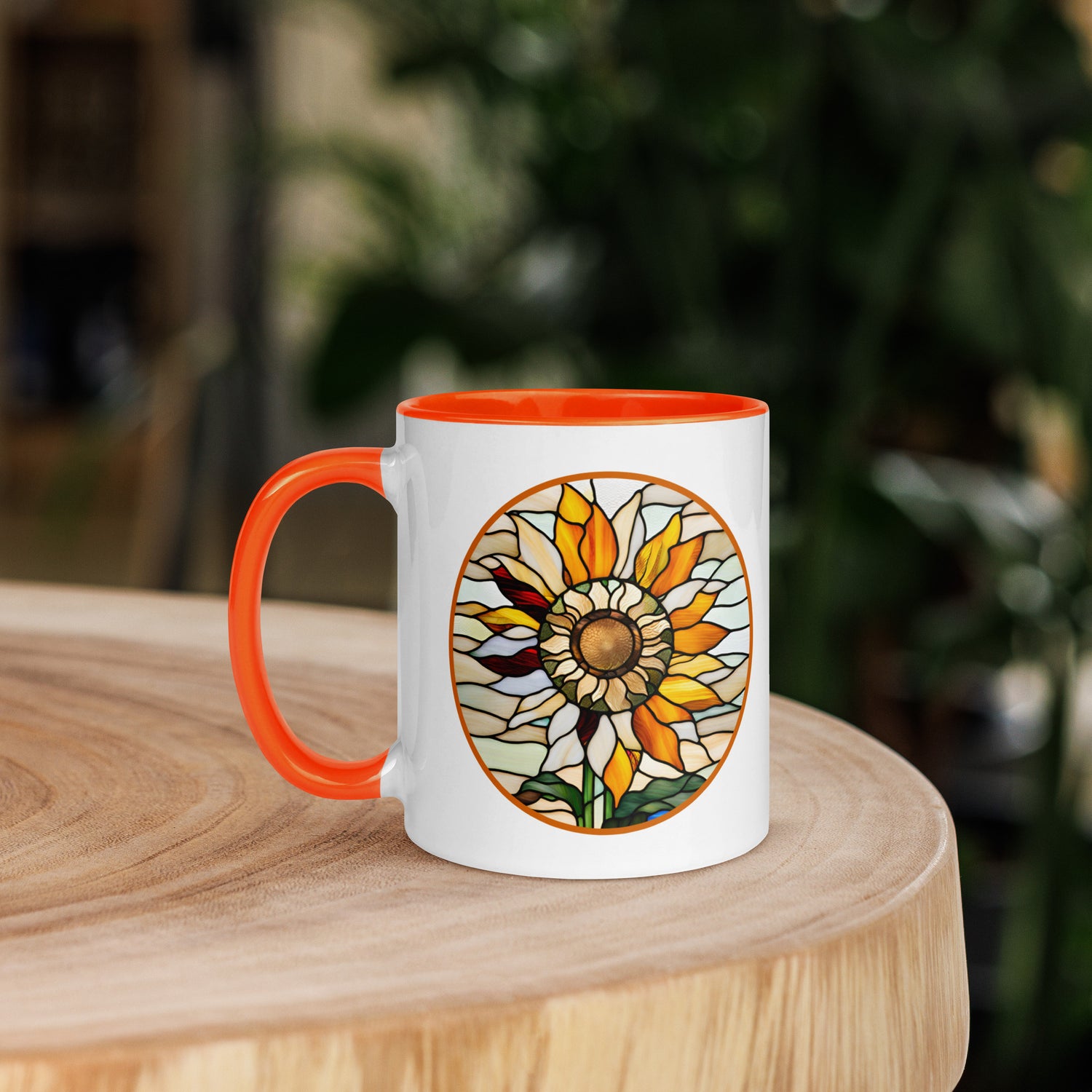 Vista de la taza sobre una mesa