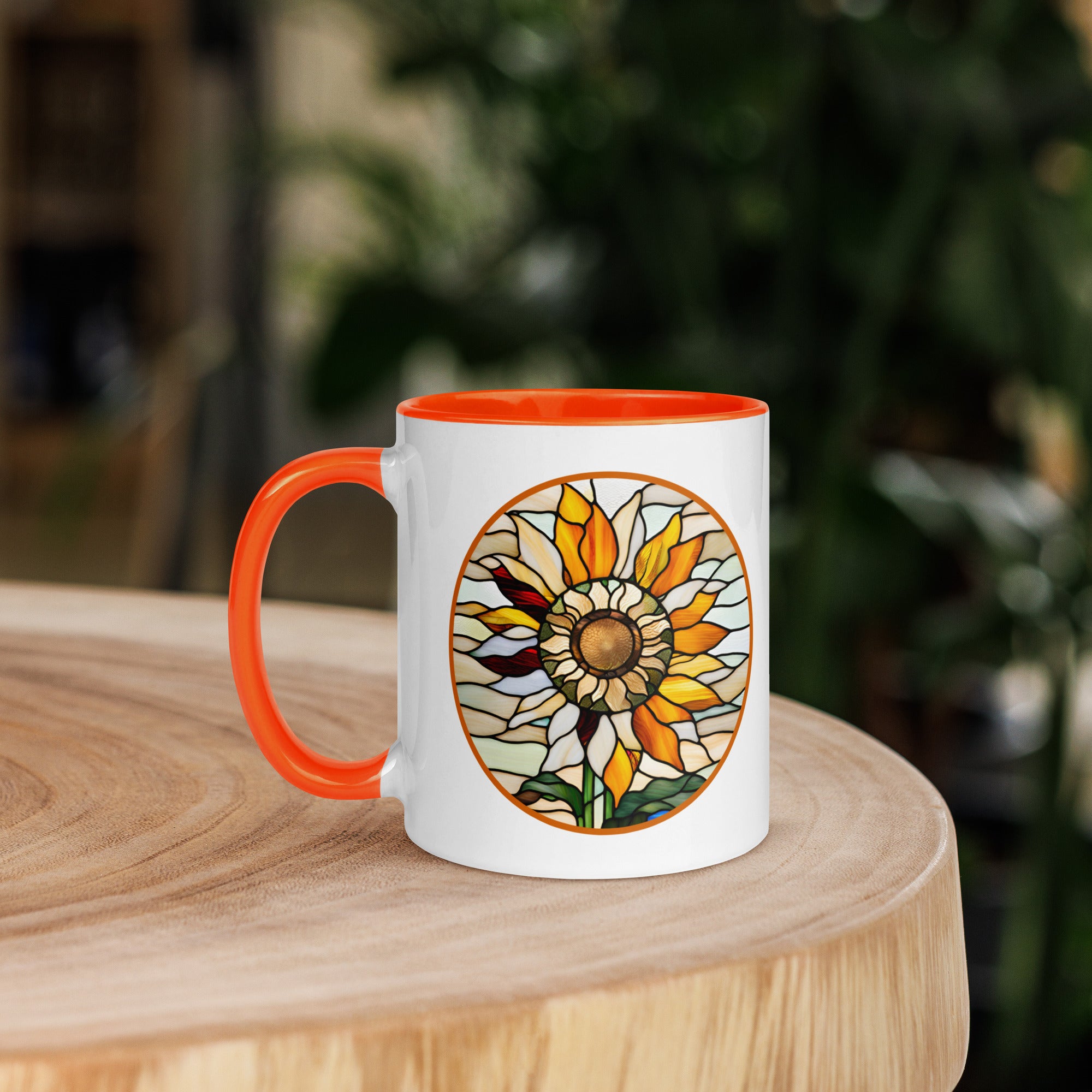 Vista de la taza sobre una mesa