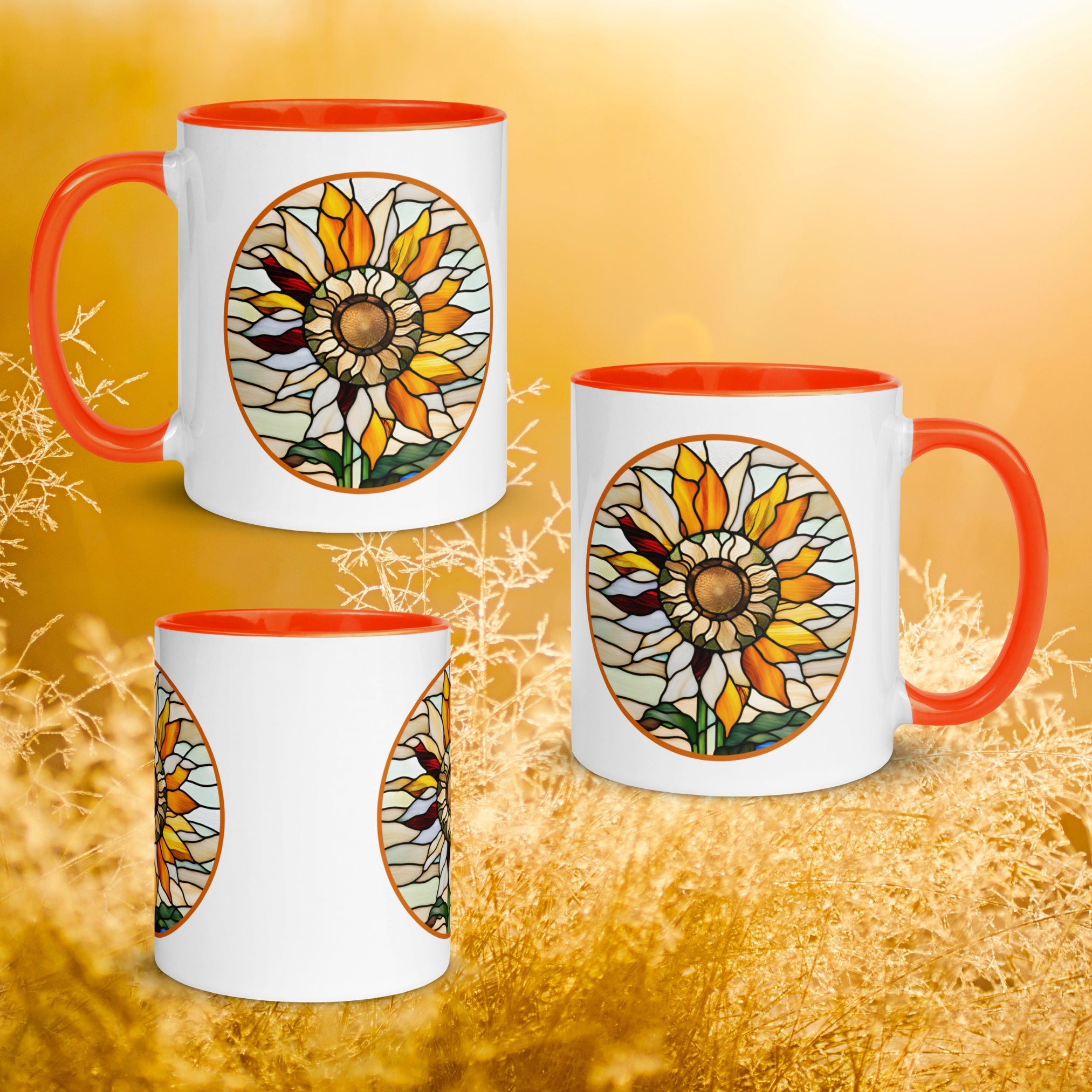 Vista derecha, izquierda y frontal de la taza