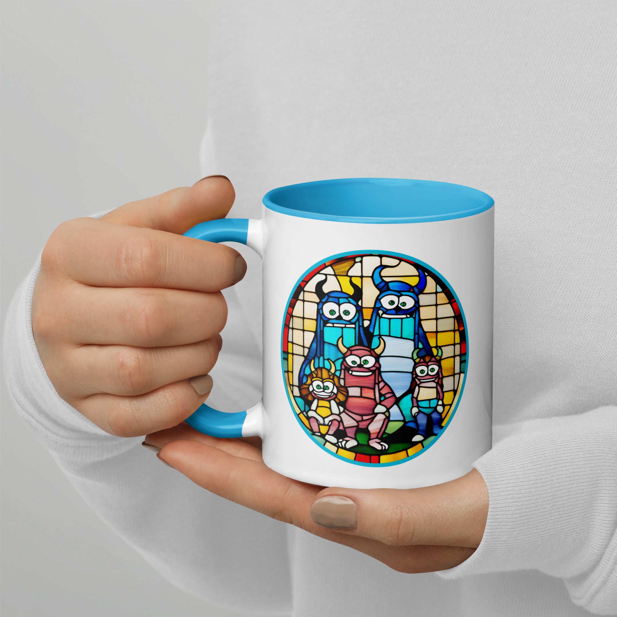 Taza infantil “I love my monster family”. Diseño exclusivo de CucuArt