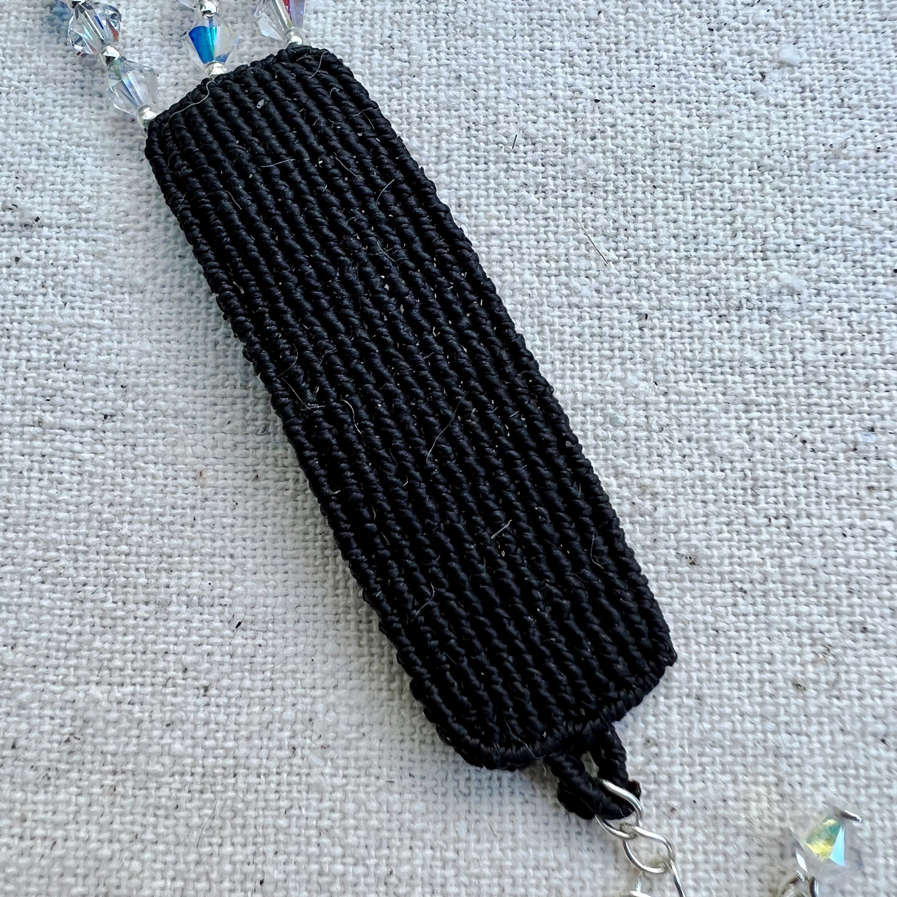 Detalle del trabajo de macramé