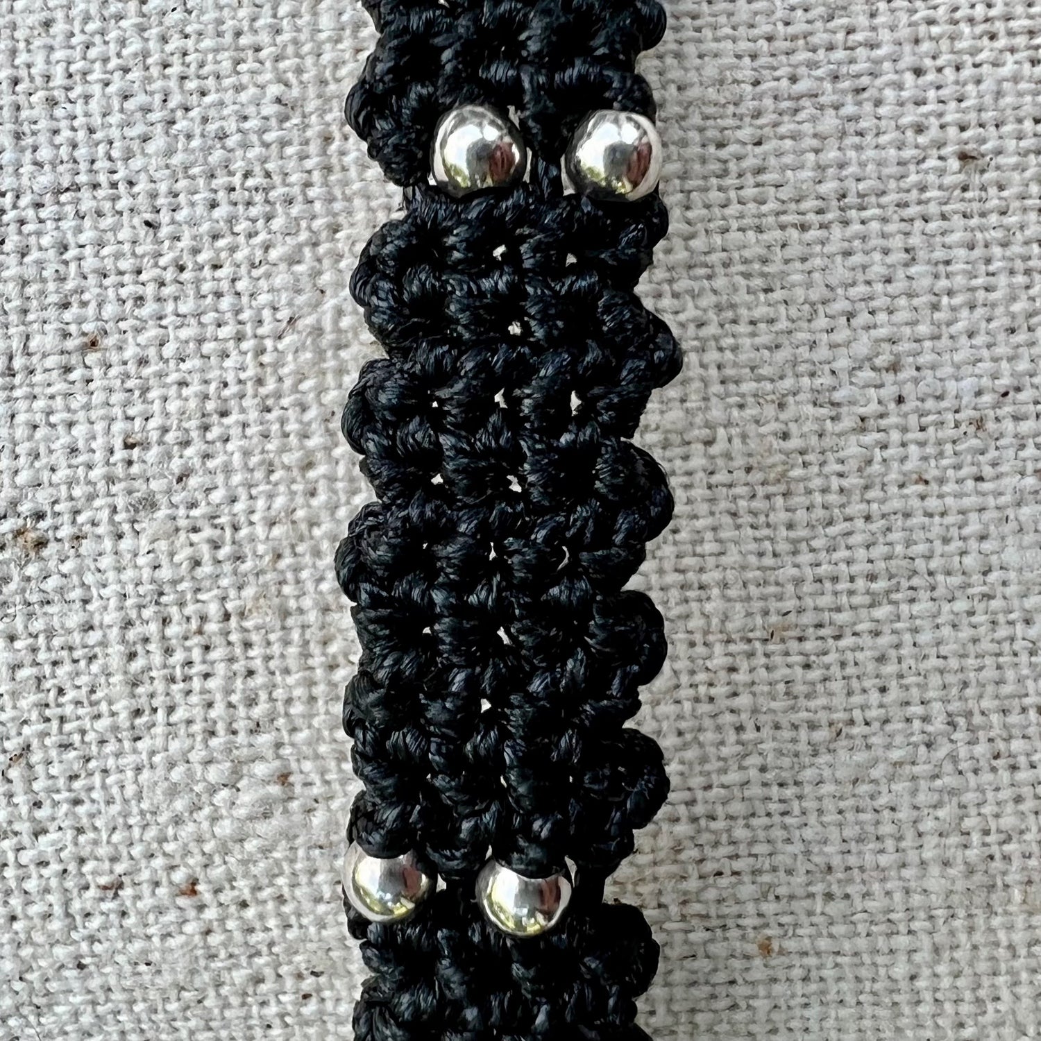 Detalle del trabajo de macramé