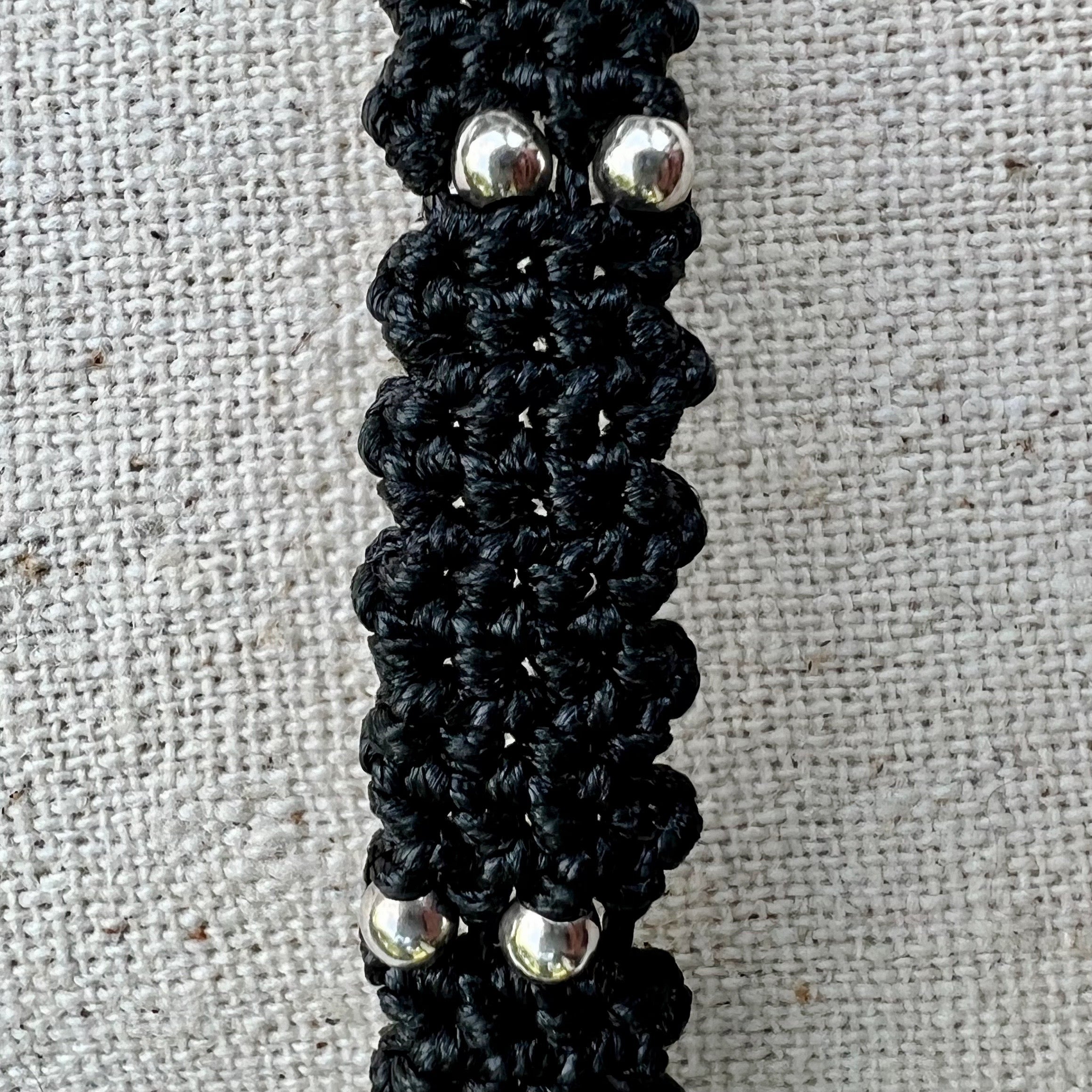 Detalle del trabajo de macramé