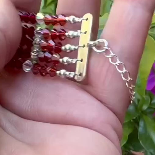 Pulsera de Plata de Ley y Cristal Tallado. Hecho a mano por CucuArt
