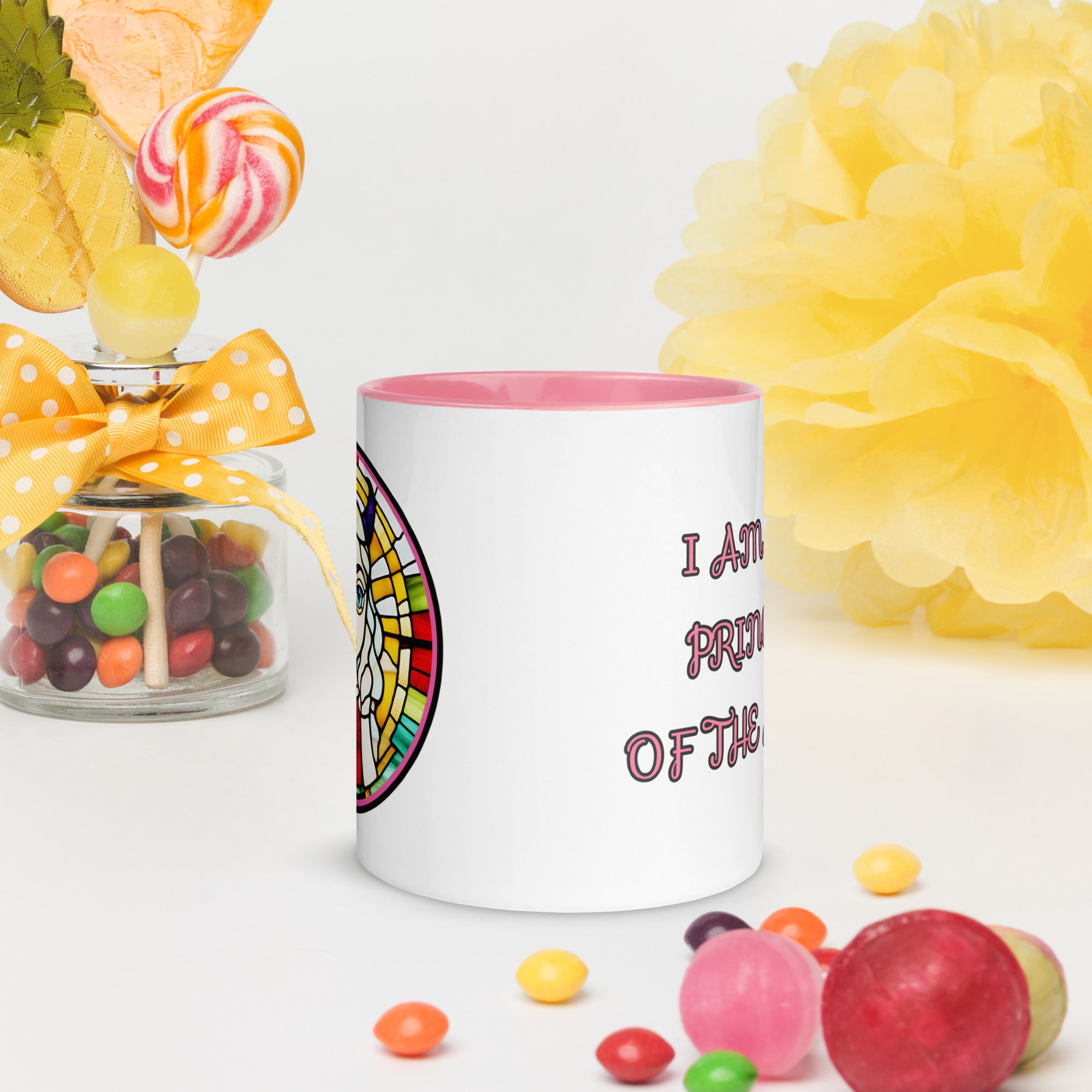 Taza de Princesa de 11 oz - ‘Soy la Princesa de la Casa’ - Diseño Inspirado en Vitral