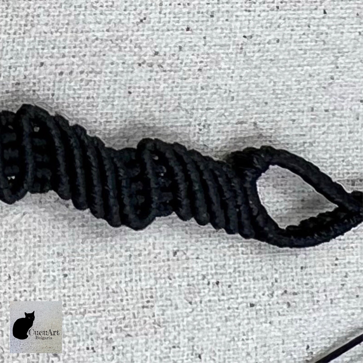 Detalle del trabajo con macramé