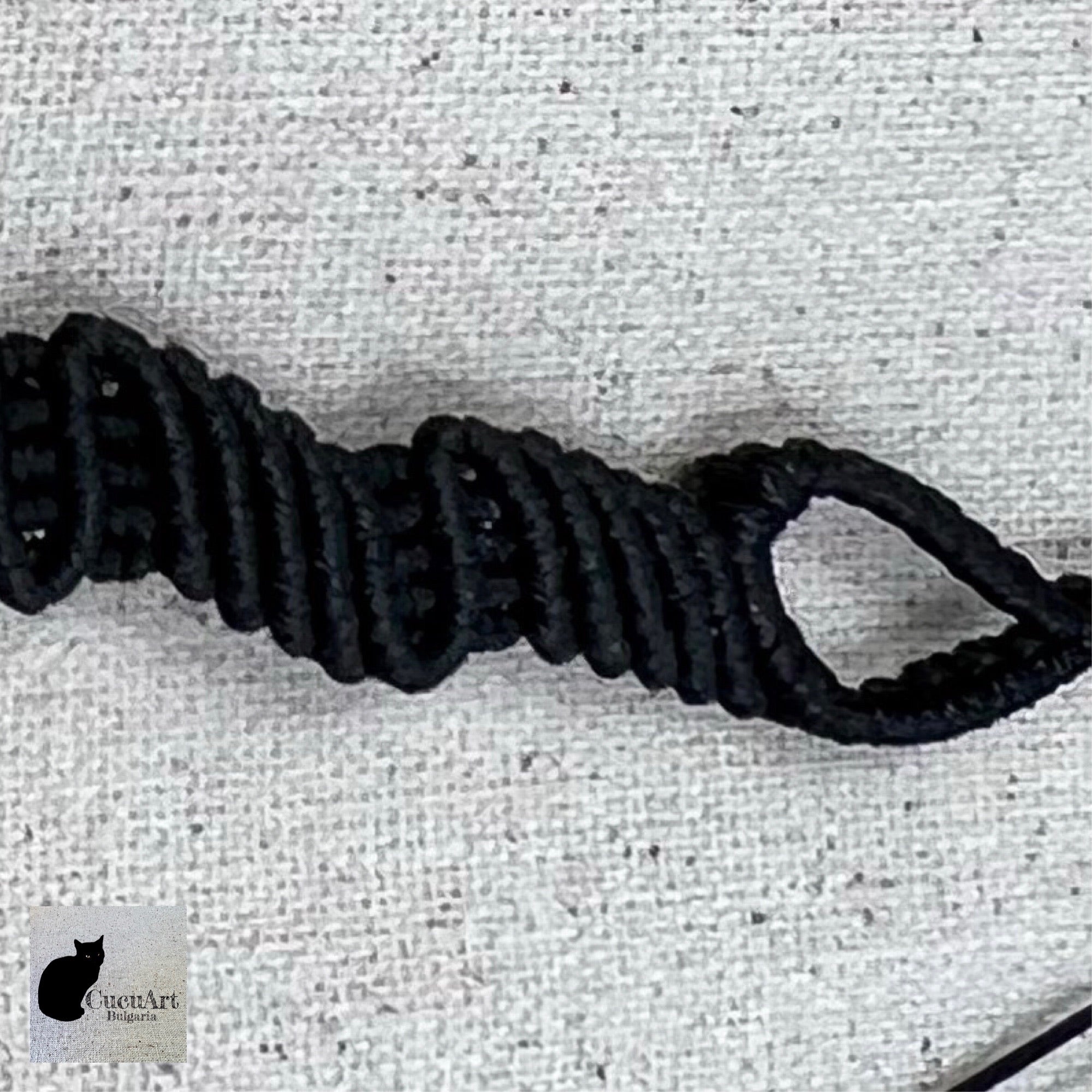 Detalle del trabajo con macramé