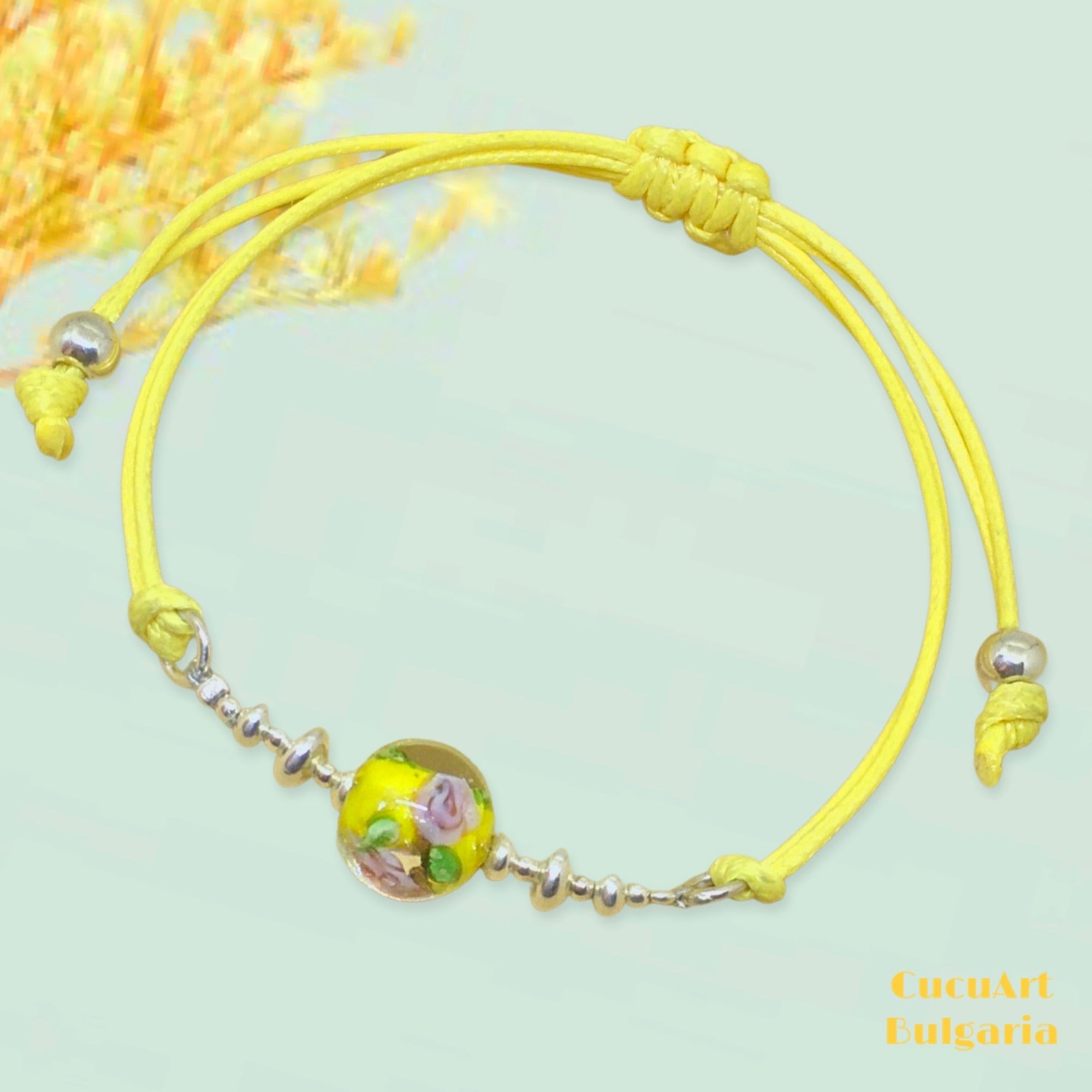 Pulsera de Cristal Artesanal y Plata de Ley. Varios colores. Hecho a mano por CucuArt - CucuArt