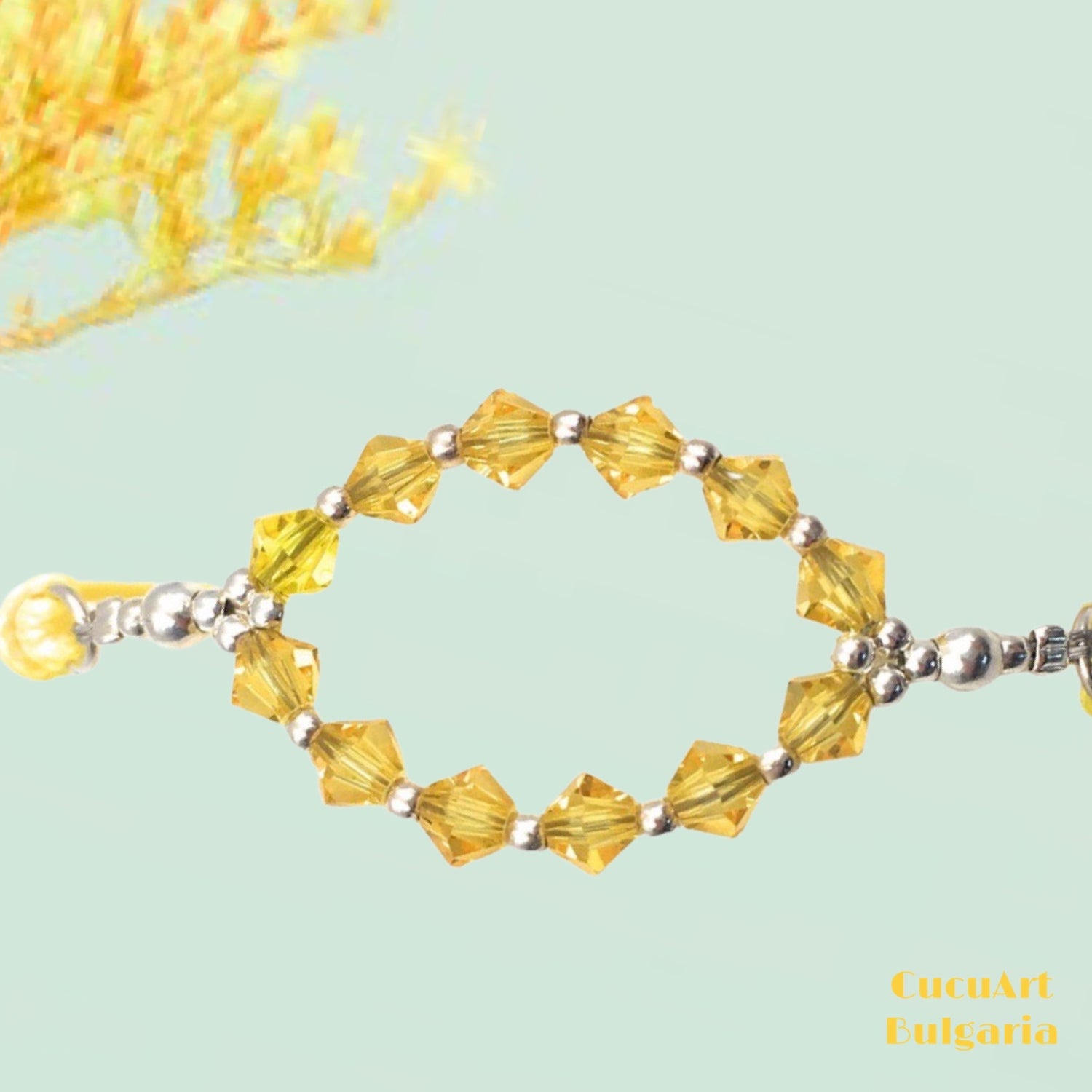 Pulsera de Plata de Ley y Cristal Tallado. Hecho a mano por CucuArt - CucuArt