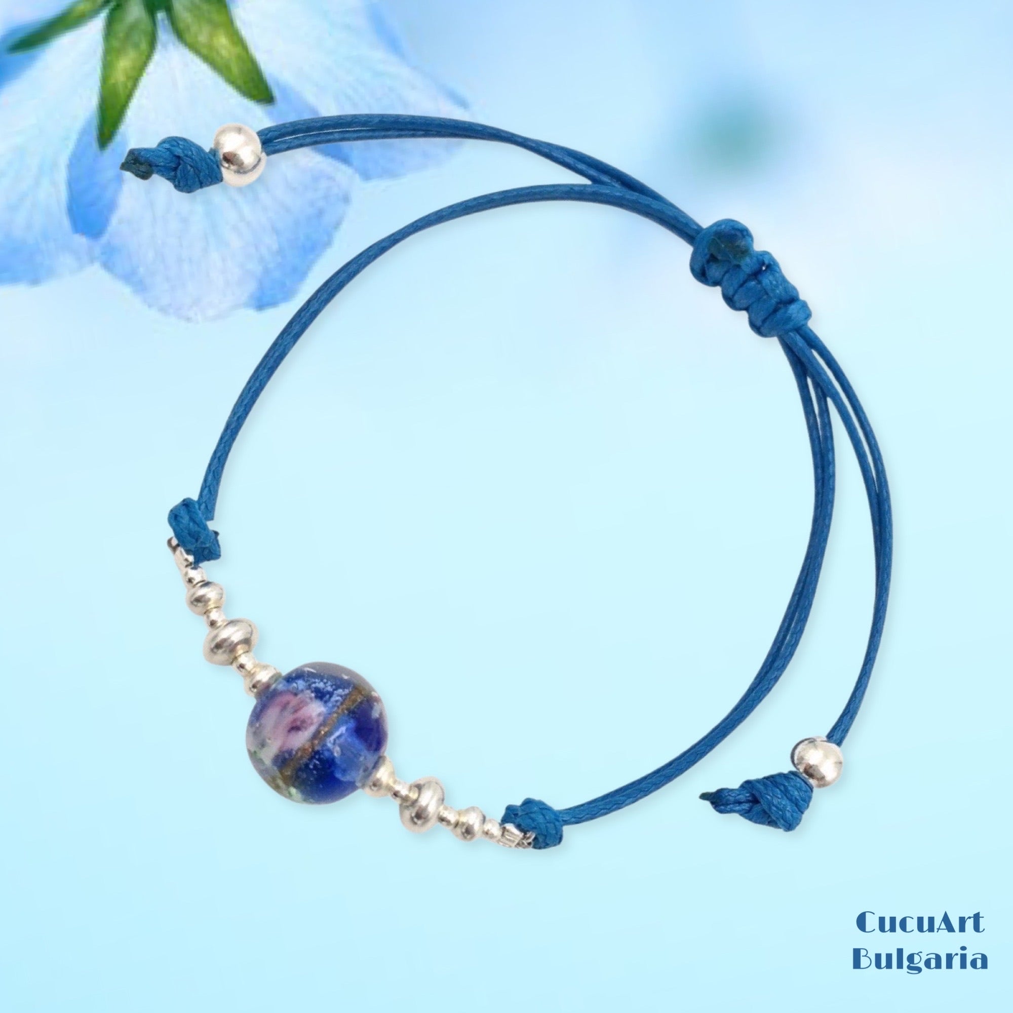 Pulsera de Cristal Artesanal y Plata de Ley. Varios colores. Hecho a mano por CucuArt - CucuArt