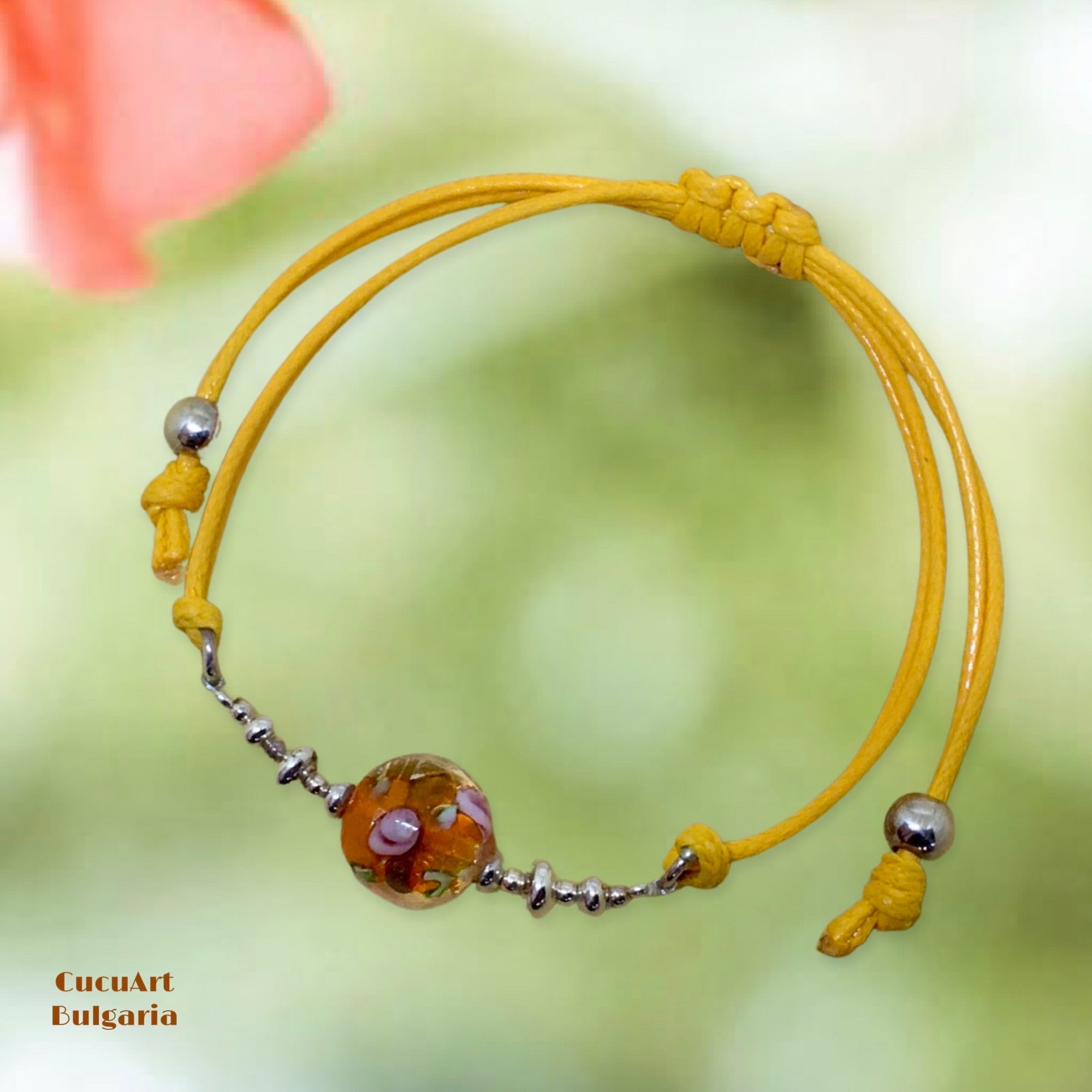 Pulsera de Cristal Artesanal y Plata de Ley. Varios colores. Hecho a mano por CucuArt - CucuArt
