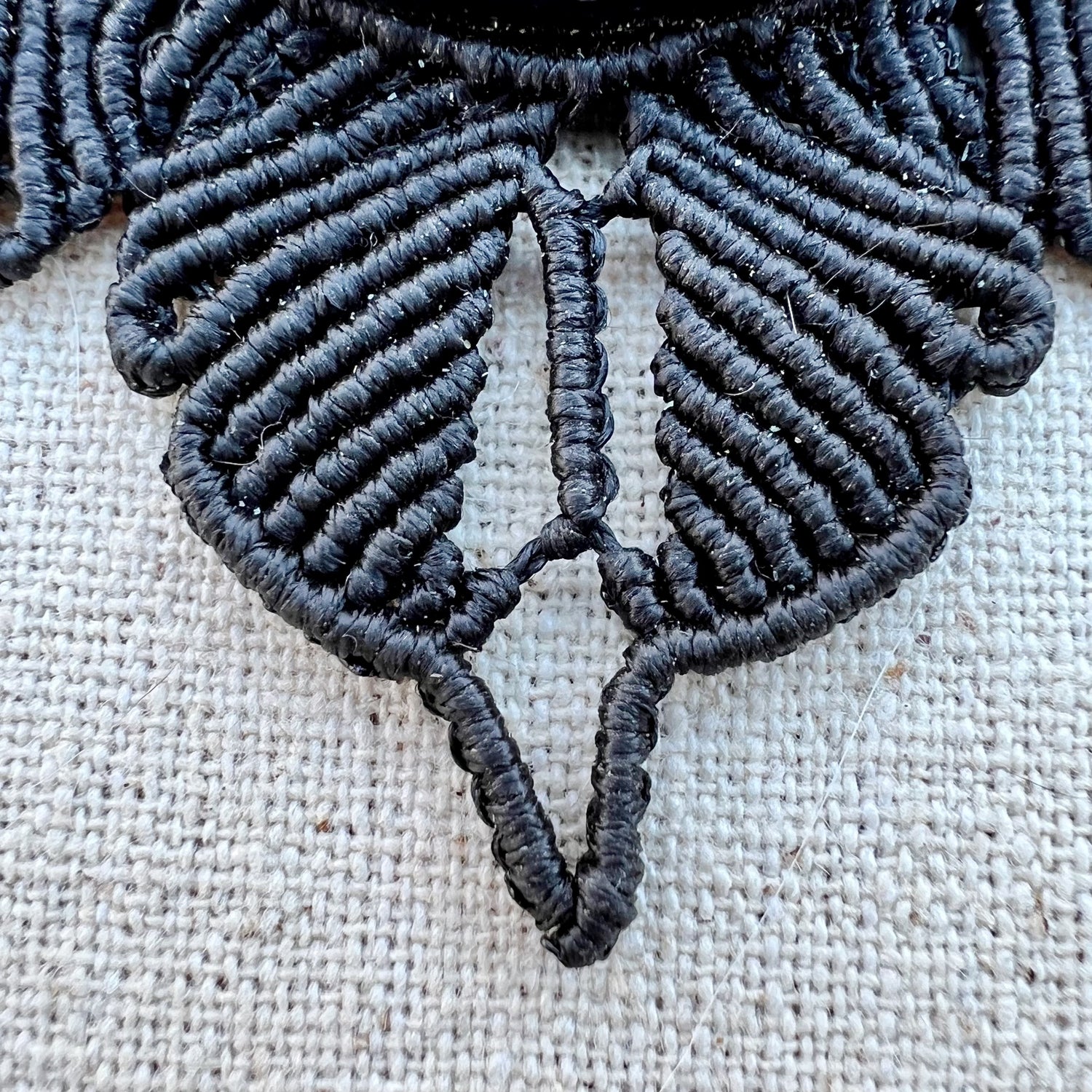Detalle del trabajo de macramé