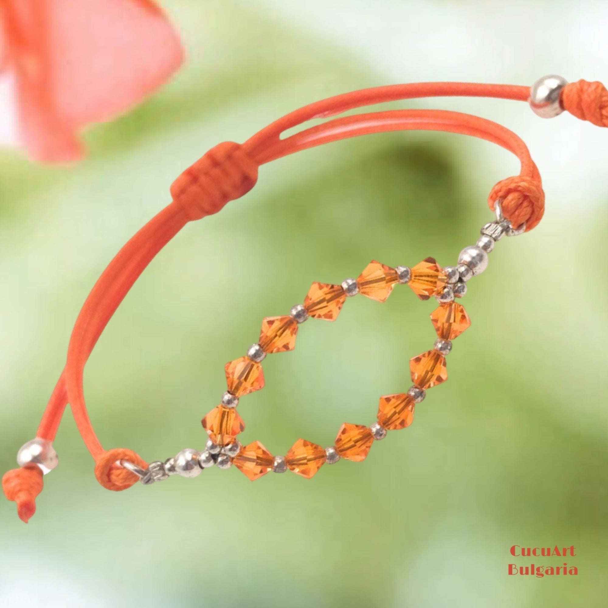 Pulsera de Plata de Ley y Cristal Tallado. Hecho a mano por CucuArt - CucuArt