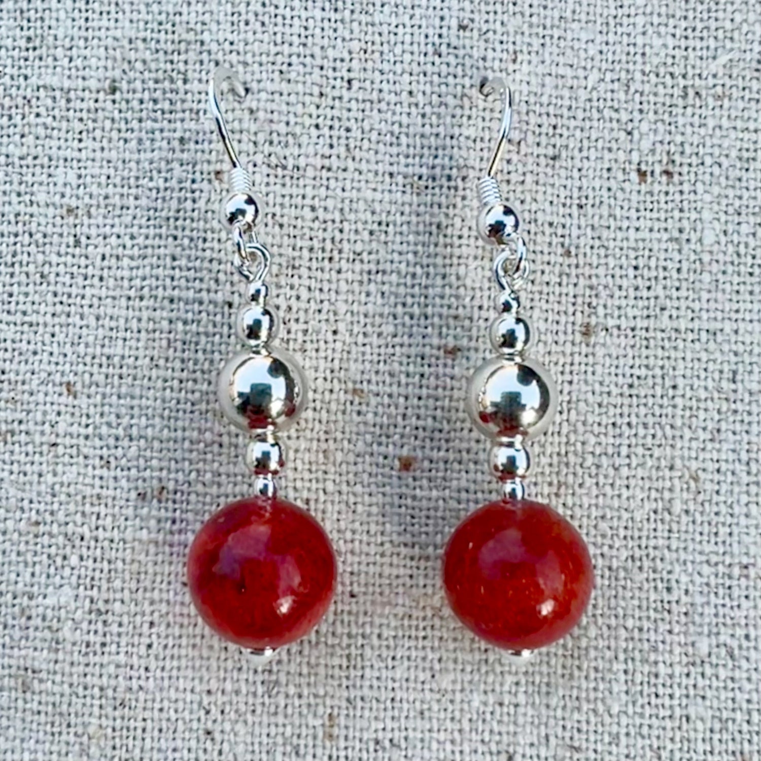 Vista frontal de los pendientes