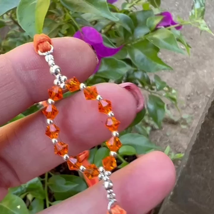 Pulsera de Plata de Ley y Cristal Tallado. Hecho a mano por CucuArt