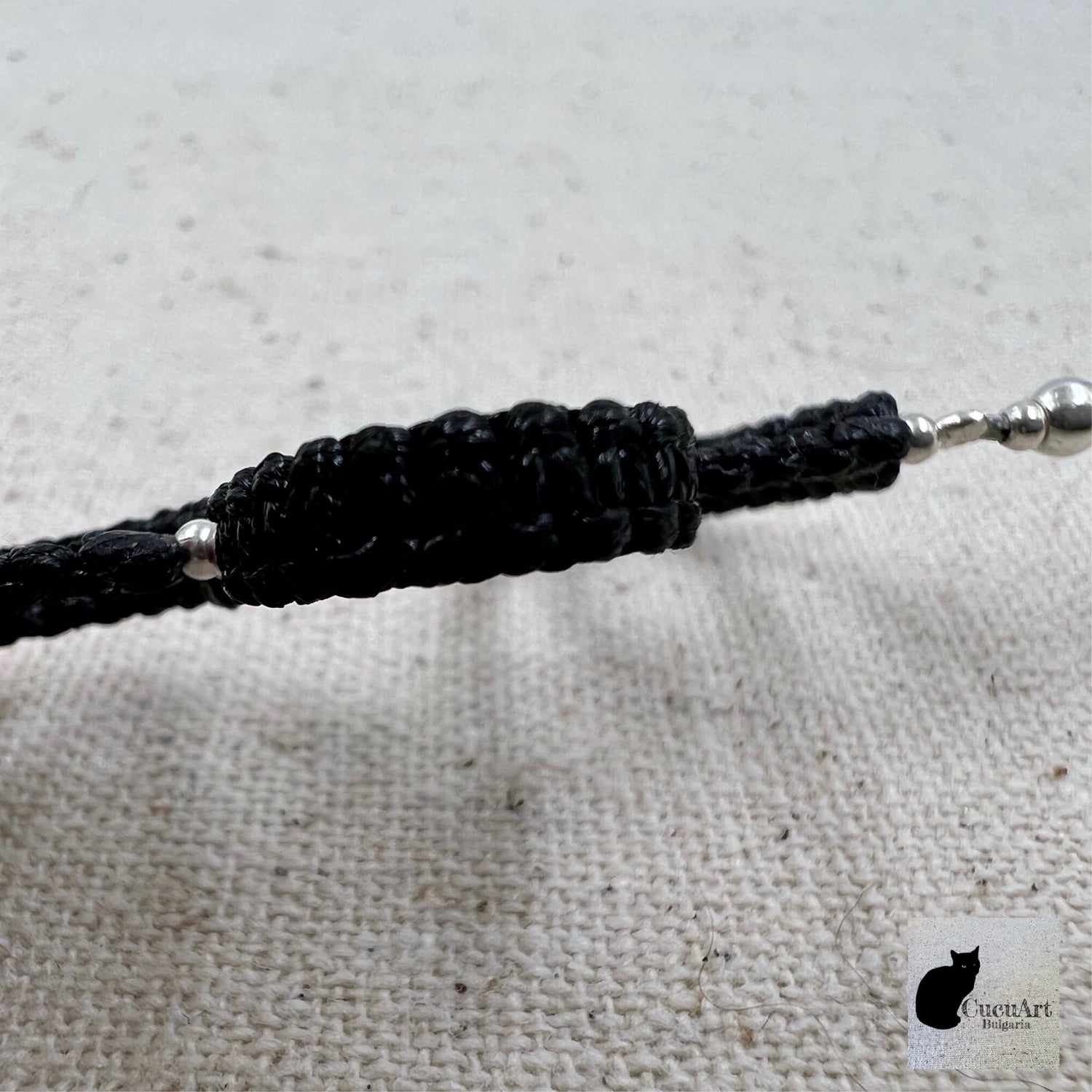 Detalle del trabajo de macramé