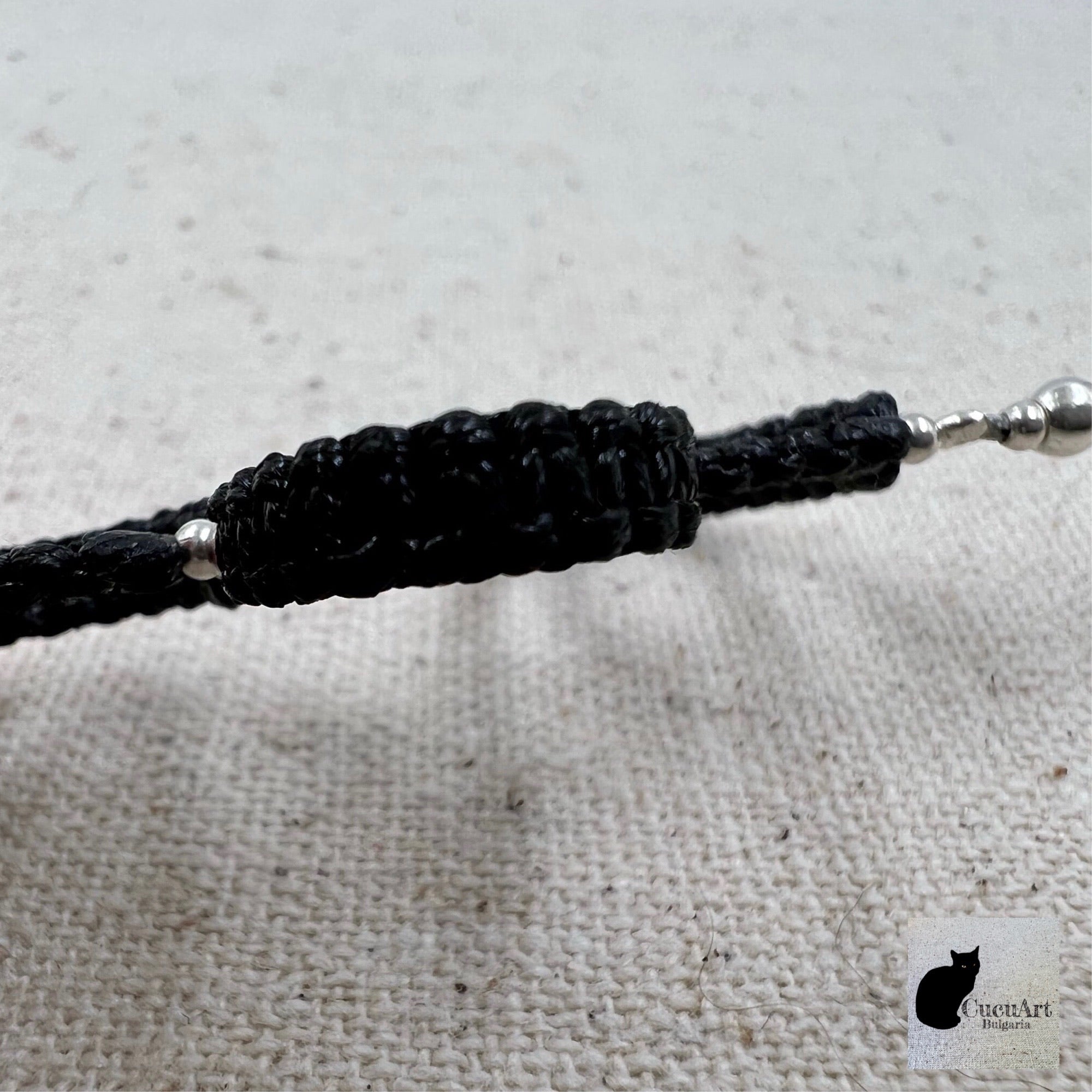 Detalle del trabajo de macramé