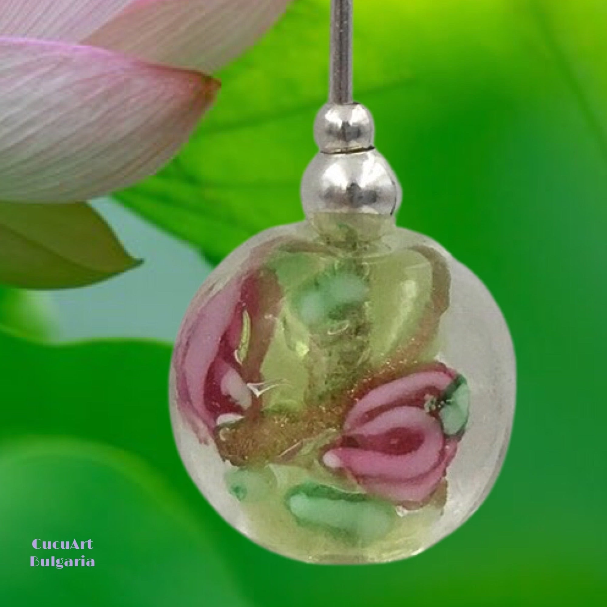 Pendientes de Cristal Artesanal y Plata de Ley. Varios colores. Hecho a mano por CucuArt - CucuArt