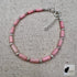 Pulsera de Coral Bambú Rosa  y Plata de Ley. Hecho a mano por CucuArt - CucuArt