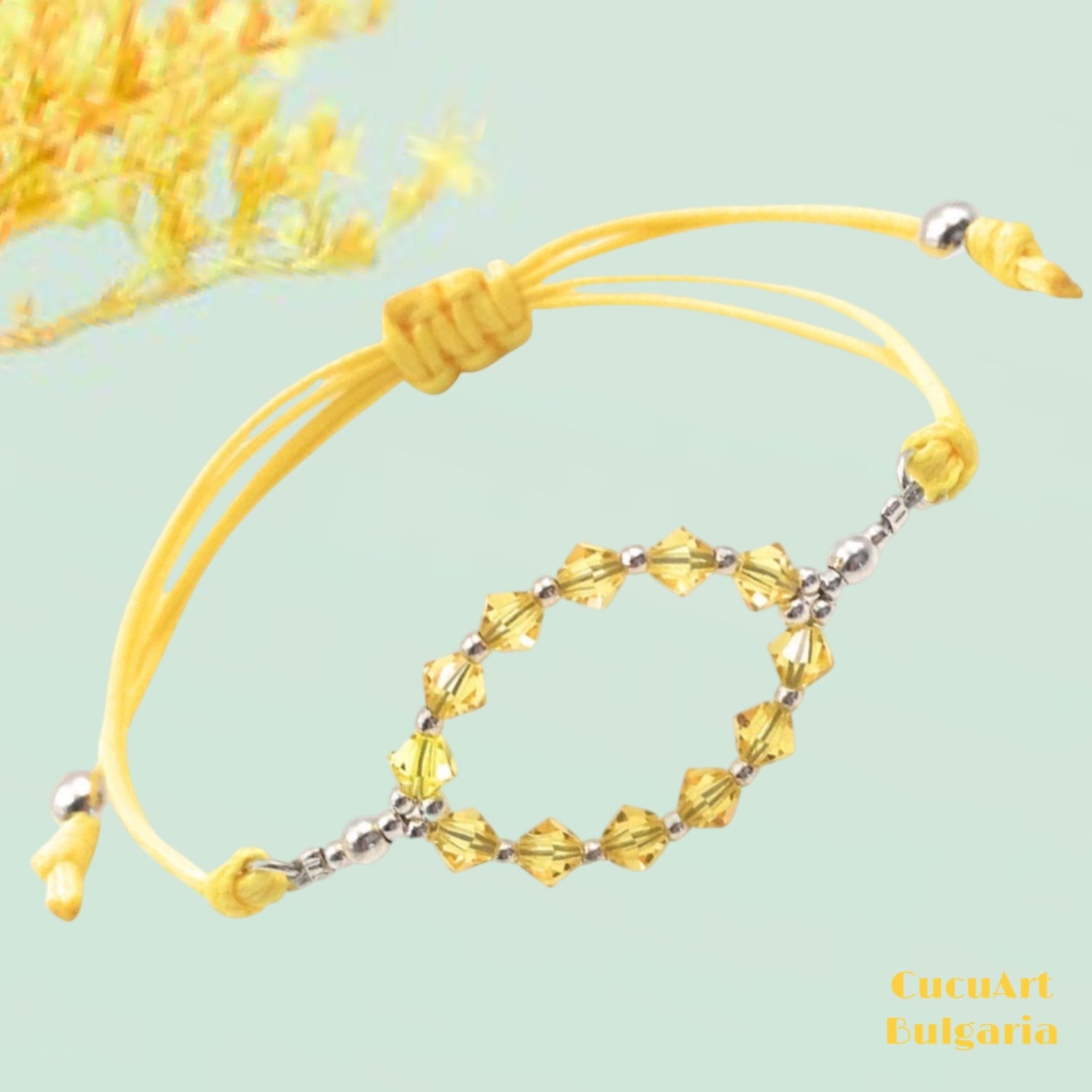 Pulsera de Plata de Ley y Cristal Tallado. Hecho a mano por CucuArt - CucuArt