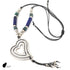 Collar ajustable con corazón de zamak y cuentas de resina. Hecho a mano por CucuArt - CucuArt